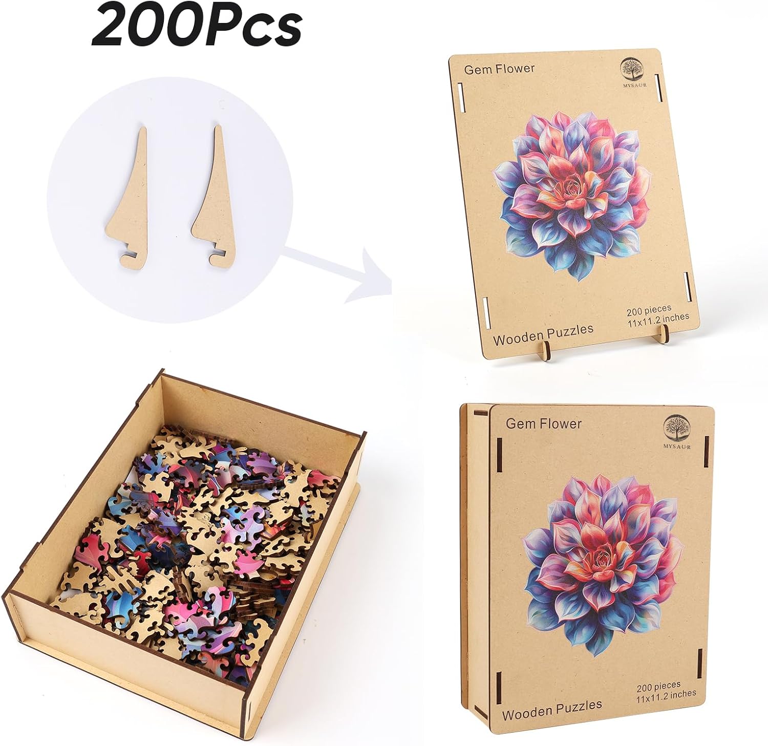 Detalle 2 de MYS A·U·R Wooden Puzzle, 500 Pieces