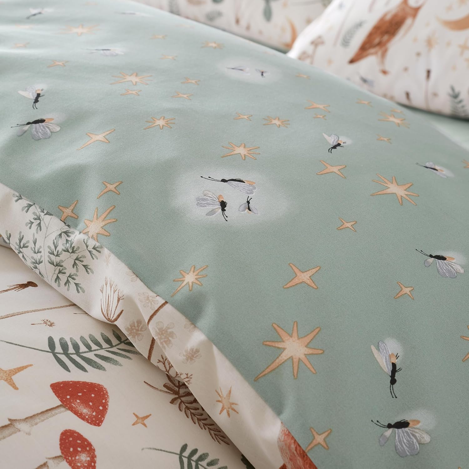 Detalle 2 de Catherine Lansfield Enchanted Twilight Animals reversible king duvet cover set