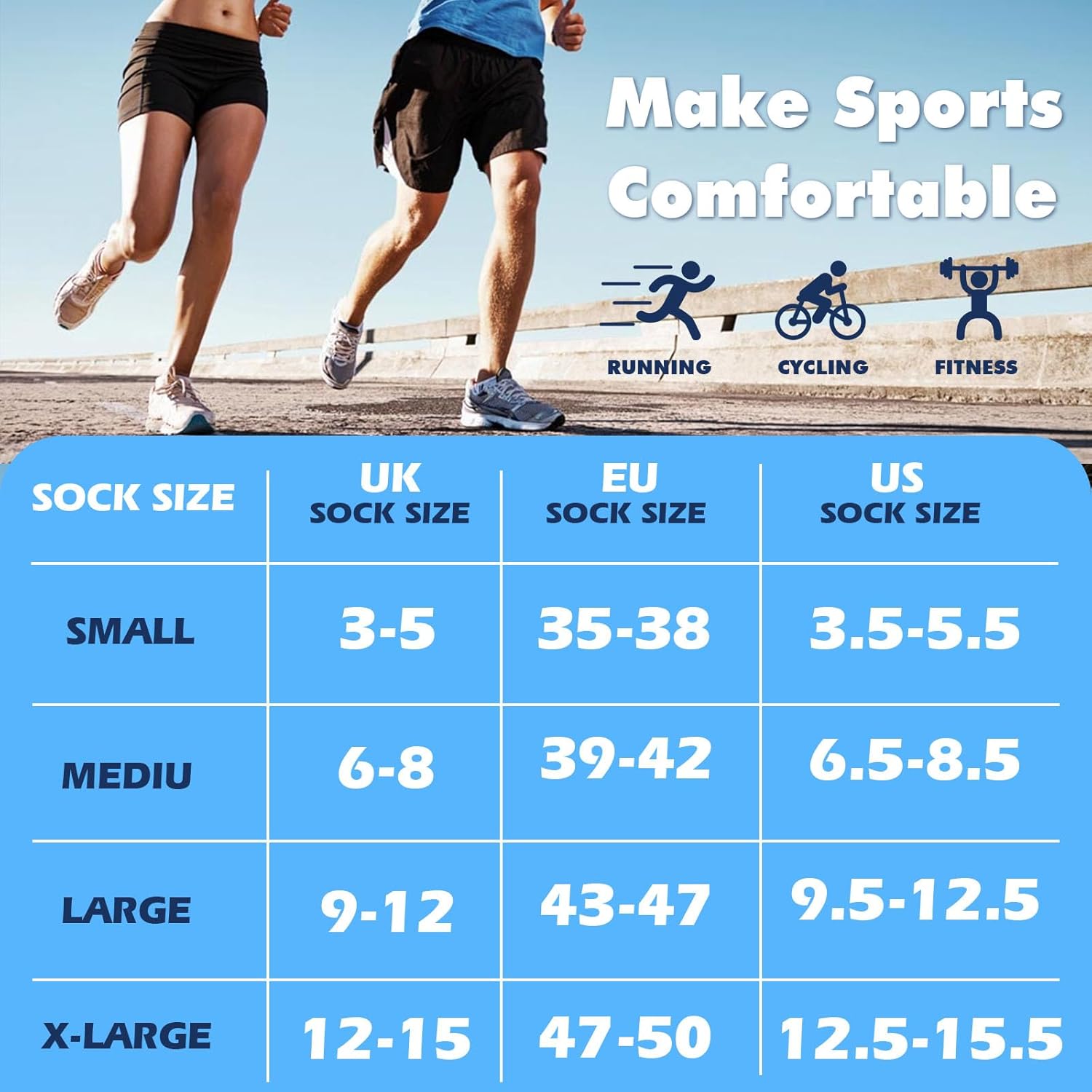 Thumbnail 5 de Cevapro 6 Paar Sneaker Socken (Unisex) – atmungsaktive Baumwoll-Sportssocken 35–50, schwarz/weiß