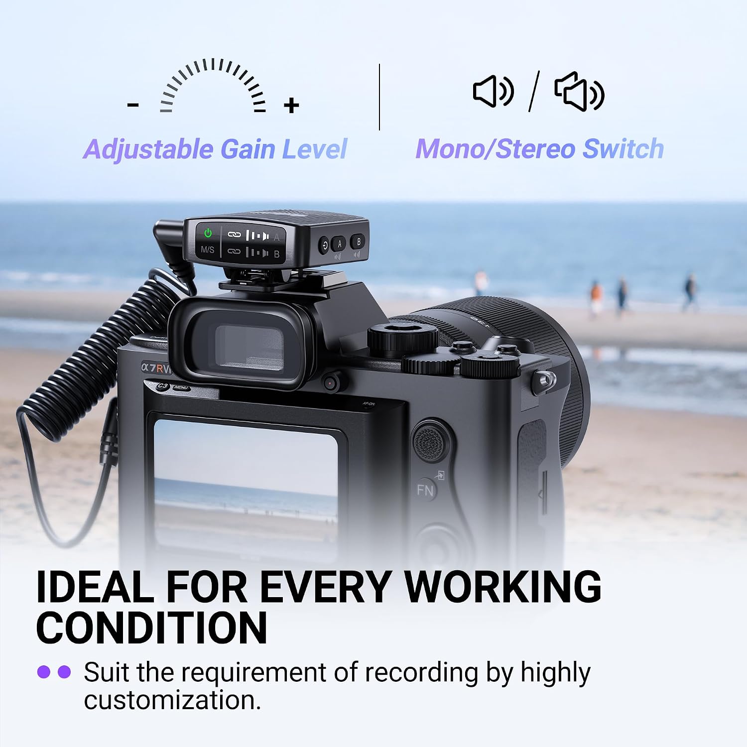 Detalle de FIFINE M9 Wireless Lavalier Microphone with Noise Cancellation and 50 m Range