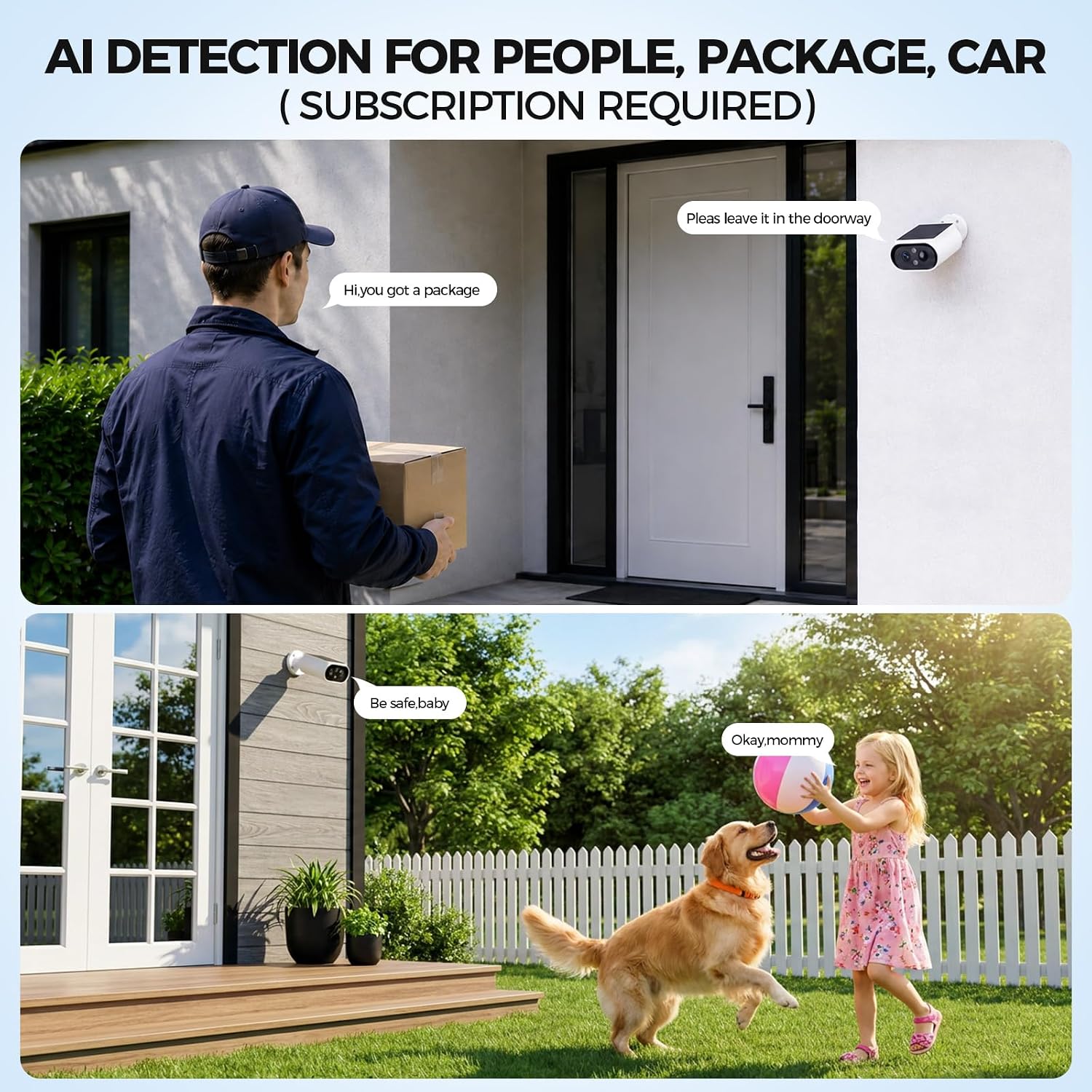 Thumbnail 3 de AlkiVision Solar Security Cameras Wireless Outdoor — 2K Color Night Vision, 360° View, AI Detection