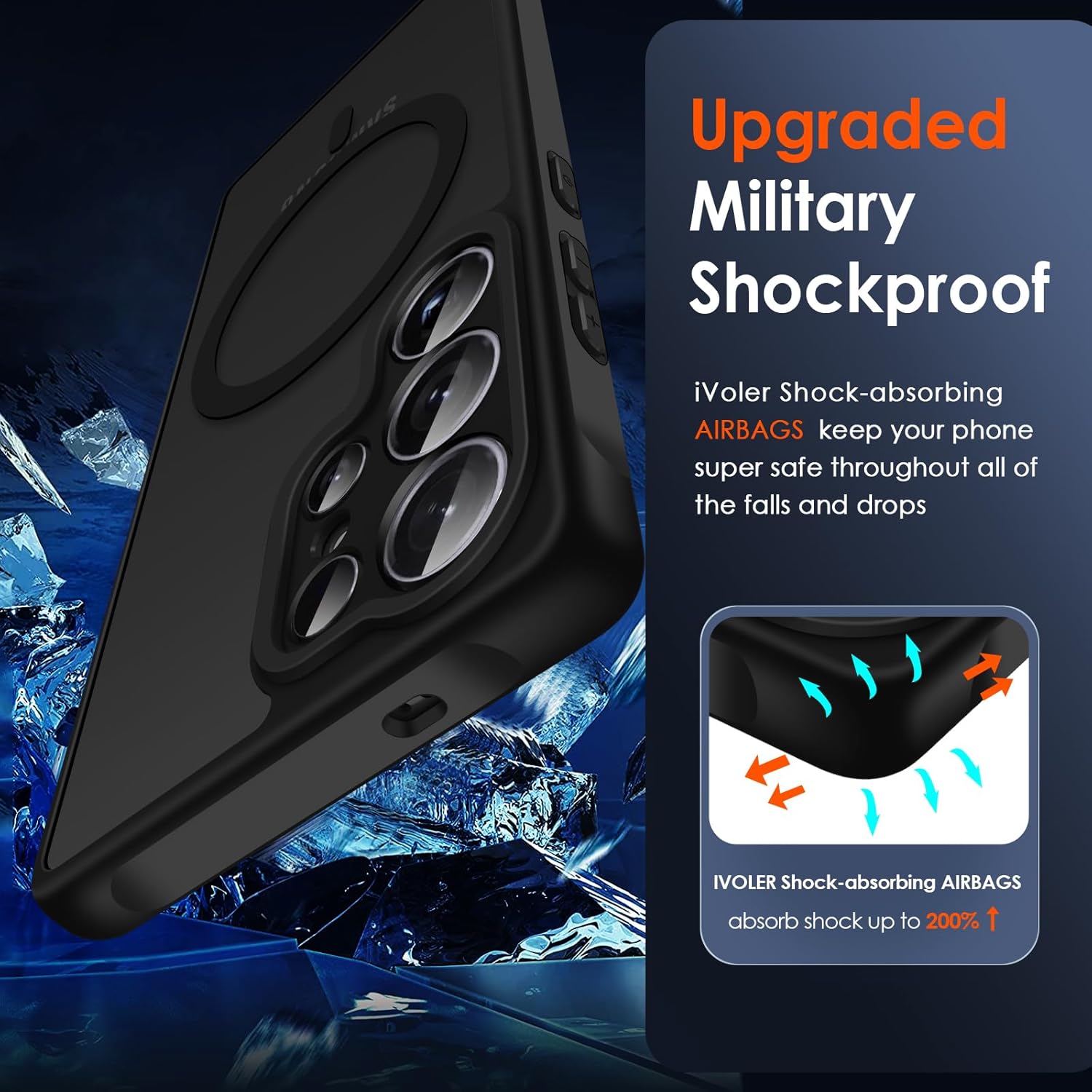 Thumbnail 5 de ivoler Magnetic Case for Samsung Galaxy S25 Ultra 5G (6.9") – MagSafe compatible slim shockproof cover, black