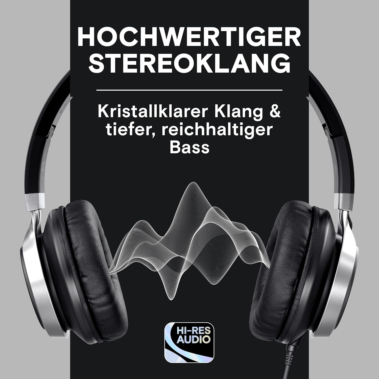 Thumbnail 1 de ARTIX CL750 Premium Wired On-Ear Kopfhörer mit Mikrofon – Noise Isolating, faltbar, 3,5 mm Klinke