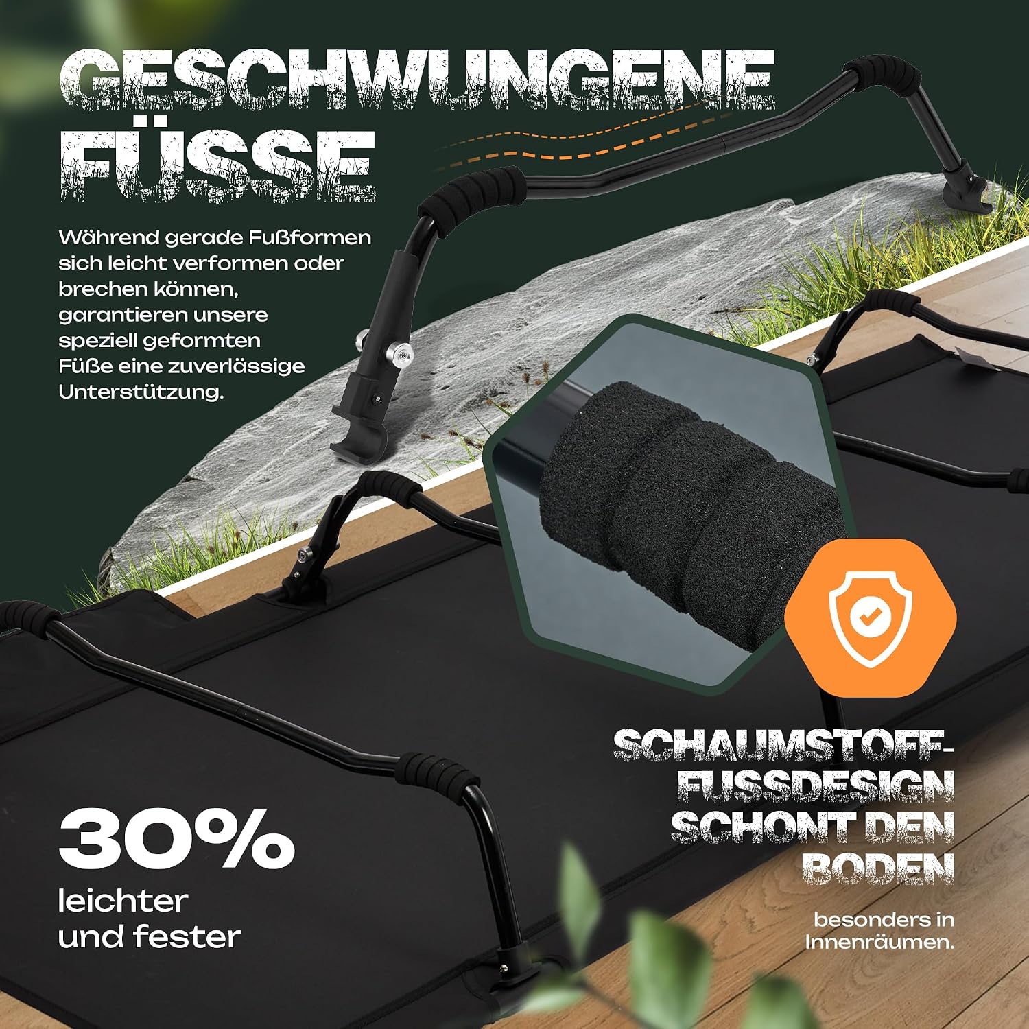 Detalle de Camptastic Feldbett XXL Ultraleicht – 2,7 kg, schneller Aufbau