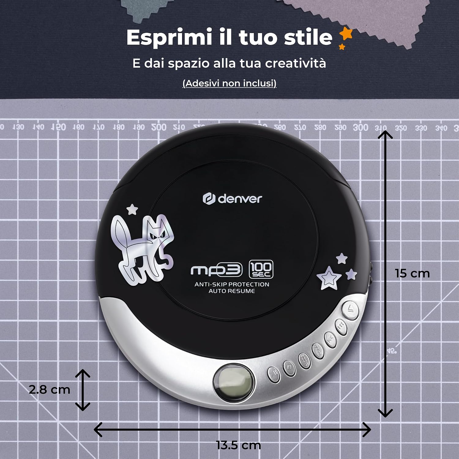 Thumbnail 6 de Denver DMP-391 Lettore CD Portatile: Walkman con Anti-Shock, Bass Boost e cuffie incluse