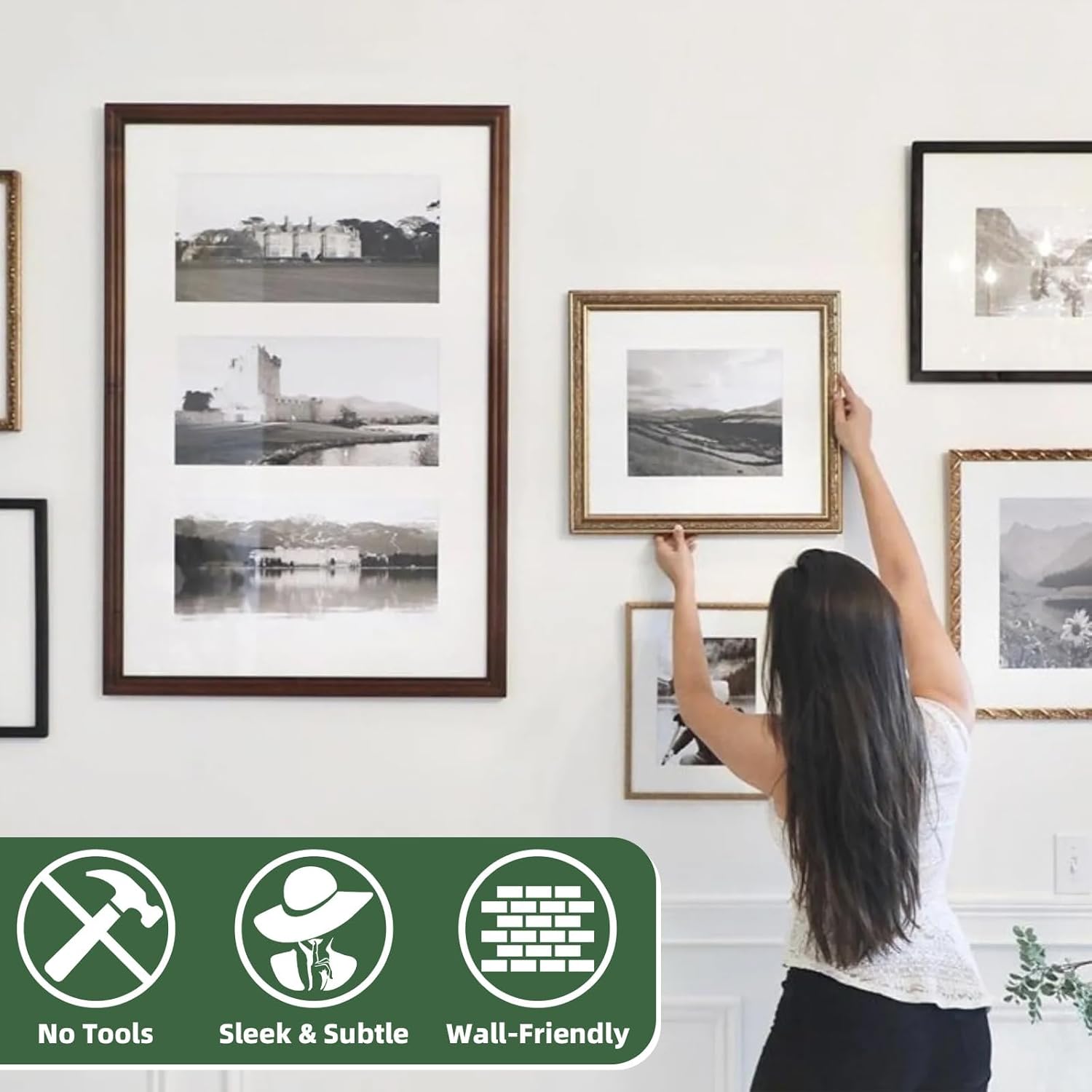 Detalle 2 de Anteabee 6Pcs Claw Picture Hangers for Plasterboard – No Nails Wall Hooks, 18 kg Capacity