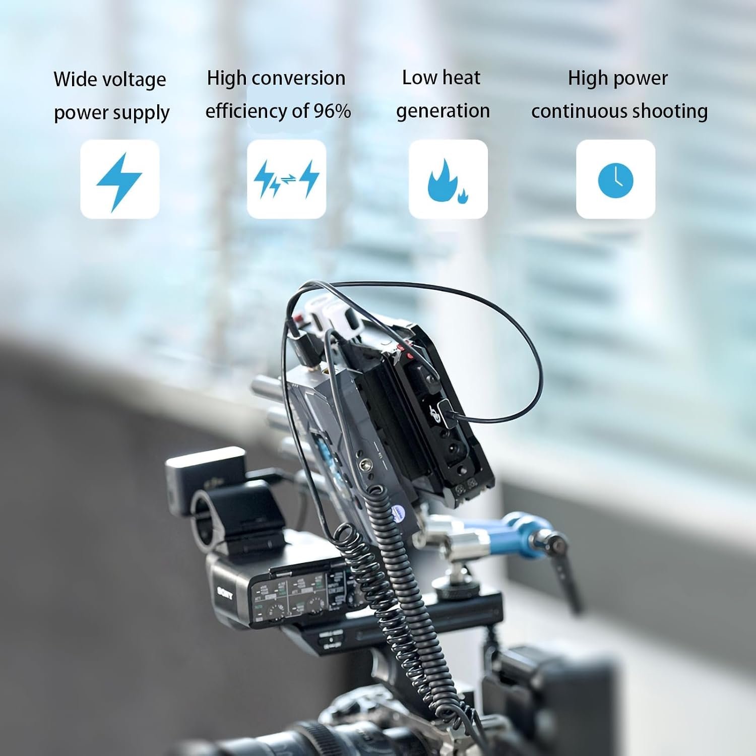 Detalle 2 de NPF3-SE NP-F Dummy Battery with USB-C and D-Tap Input | 5525 Cable Compatibility for LED Lights and Monitors