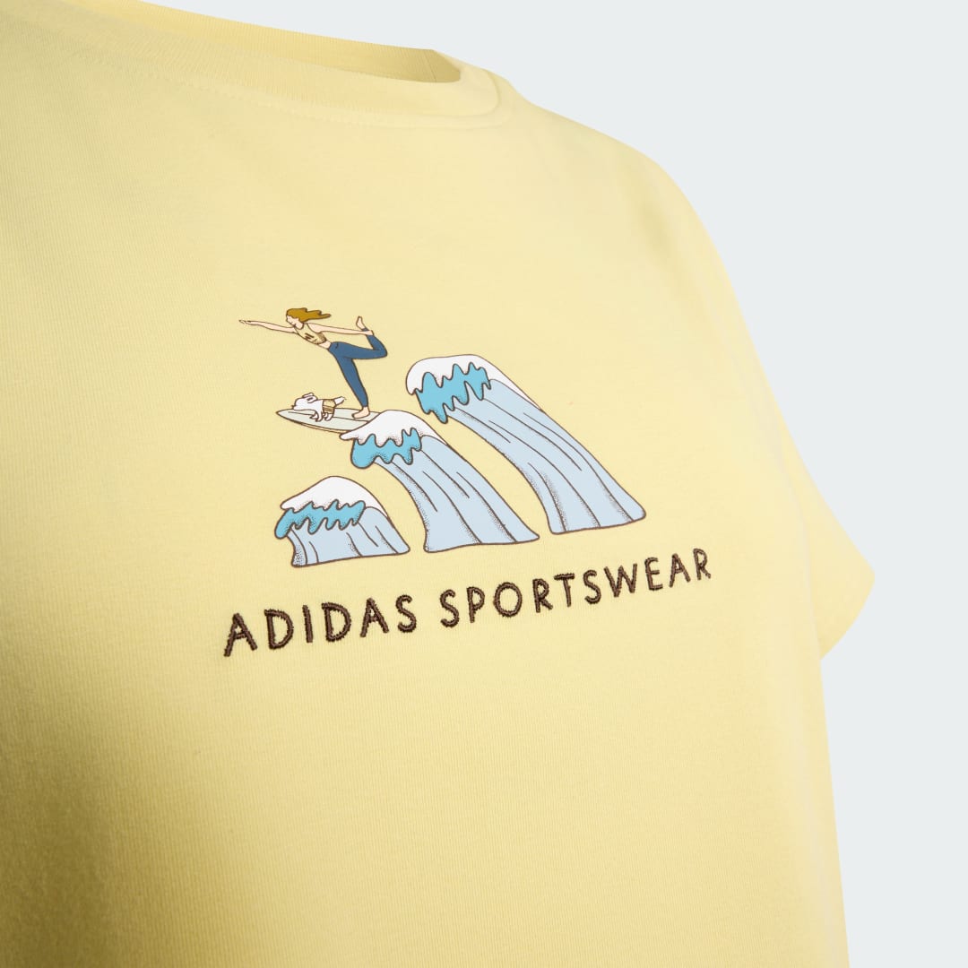 Thumbnail 3 de Codes Doodle Surf Graphic T-Shirt de Adidas en Amarillo