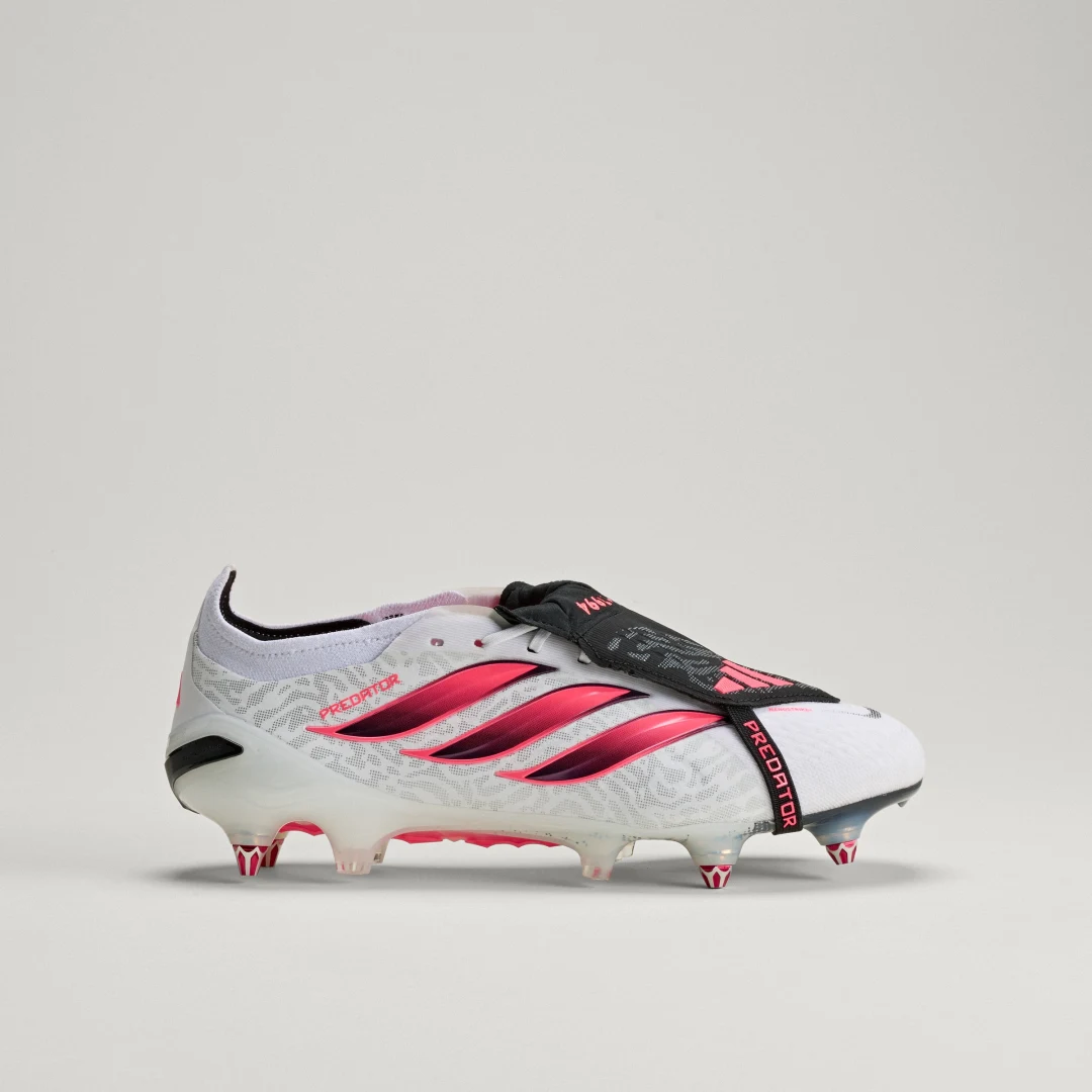 Detalle de Adidas Predator Elite: Bota de fútbol para césped natural húmedo (lengüeta plegable) – Blanco