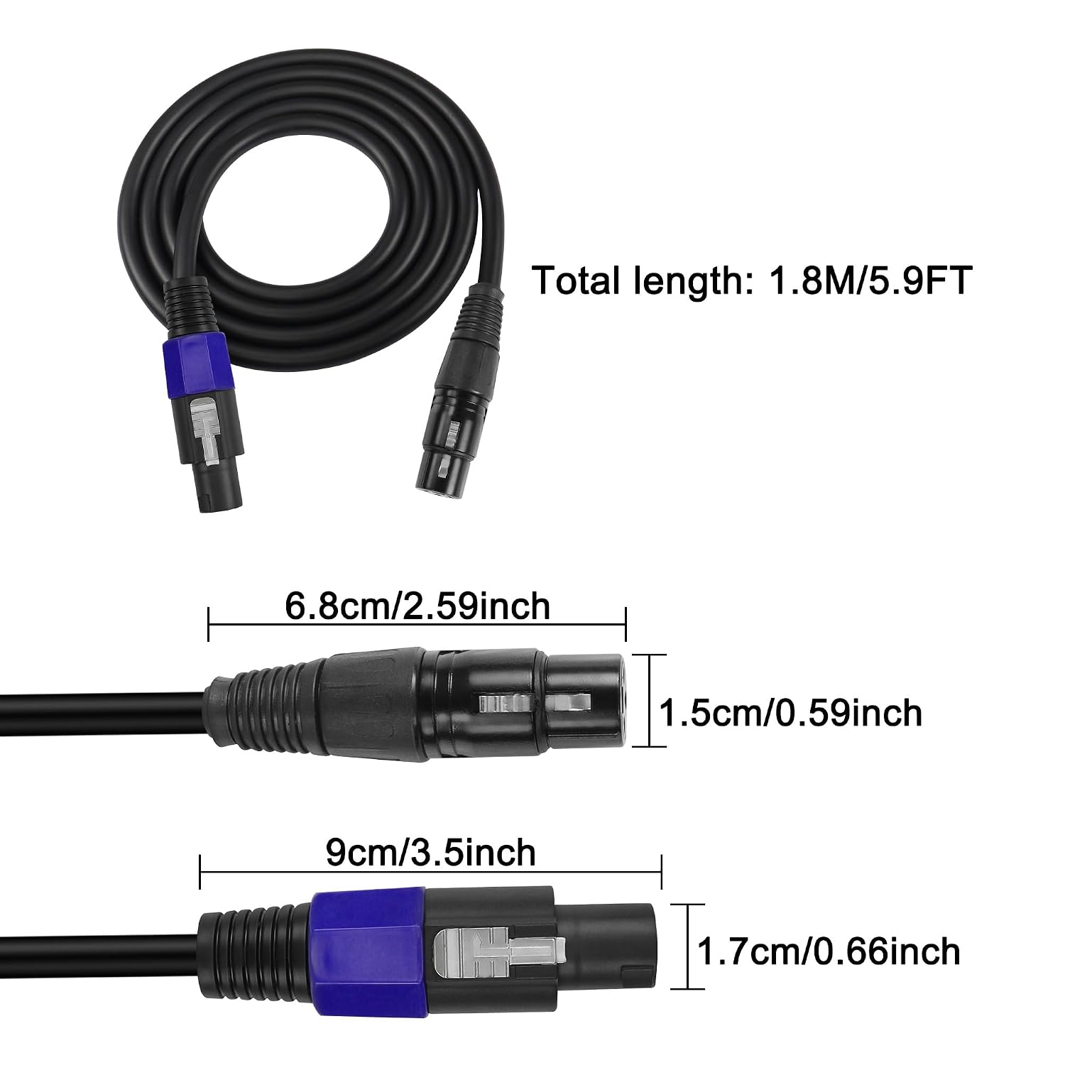 Thumbnail 1 de XMSJSIY Speakon-to-XLR cable, 1.8 m