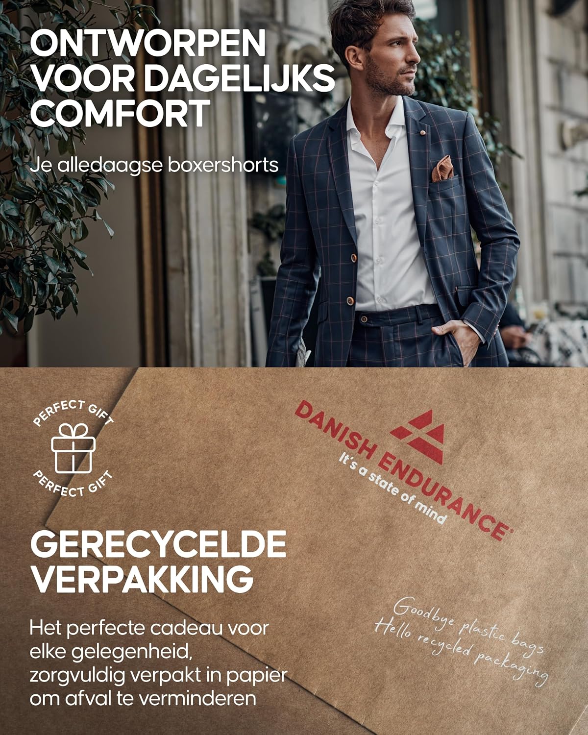 Detalle 1 de DANISH ENDURANCE katoenen boxershorts met lage taille voor heren, 6-pack