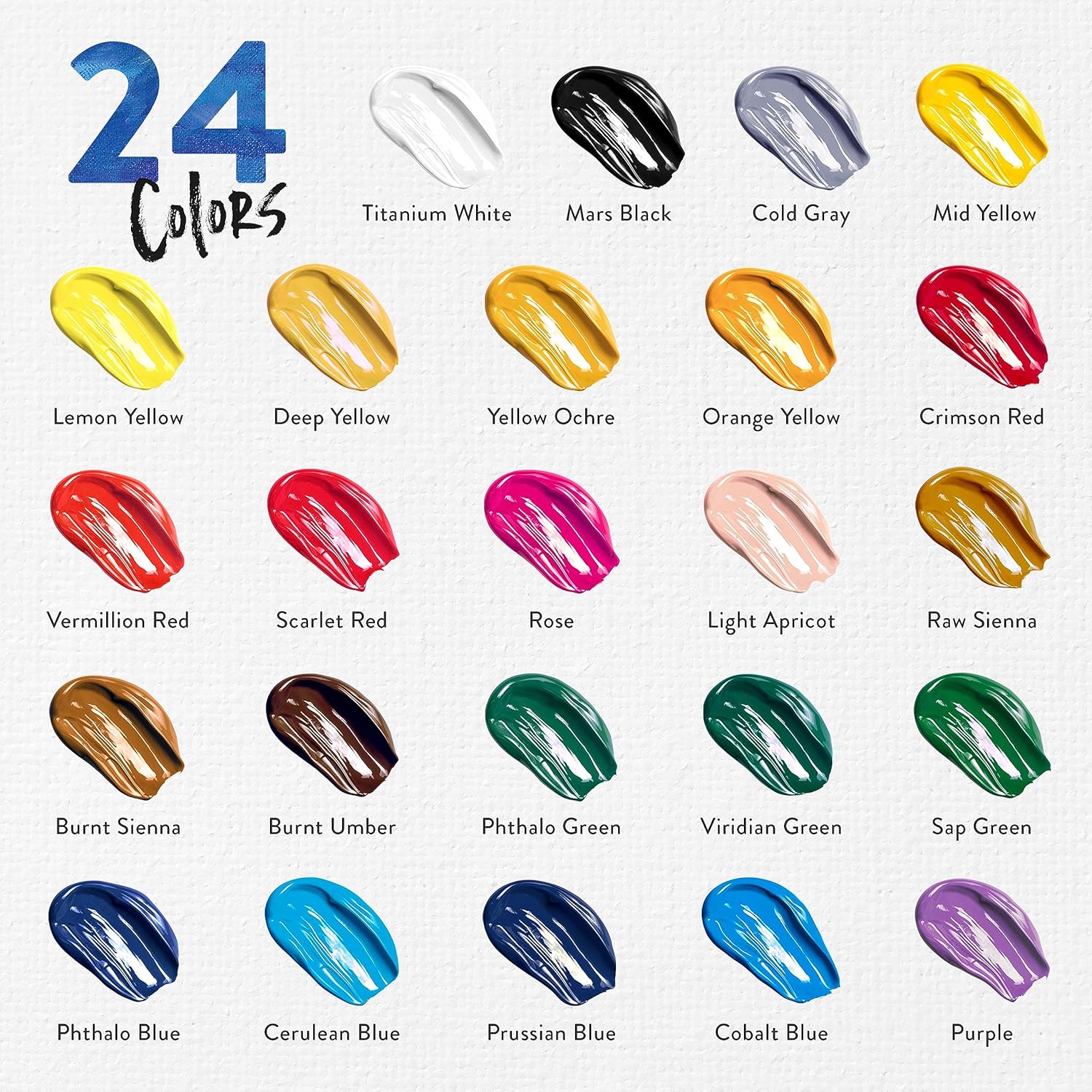 Detalle 2 de Chalkola Acrylfarben Set 24×22ml 🎨