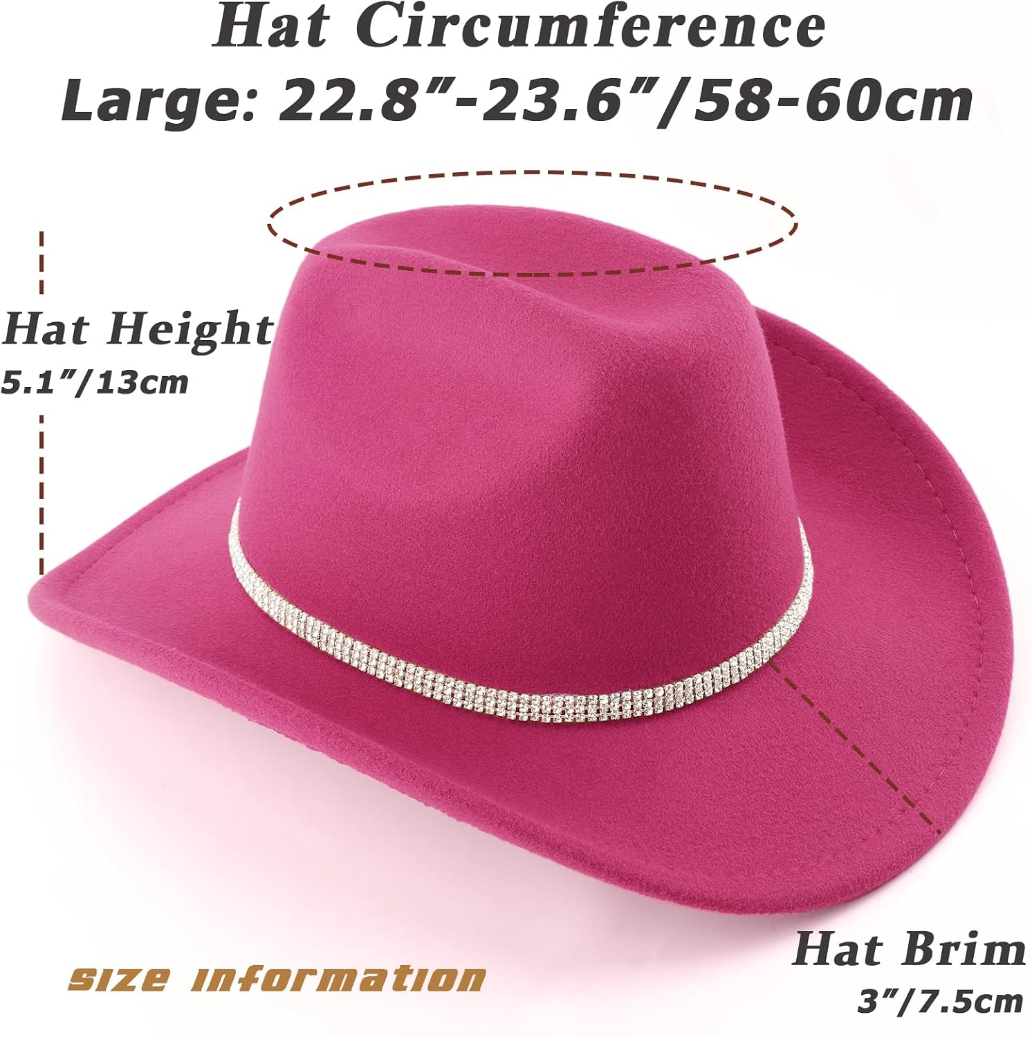 Thumbnail 3 de DRESHOW Fedora-Hut mit breiter Krempe für Damen – Retro-Style mit Strassband