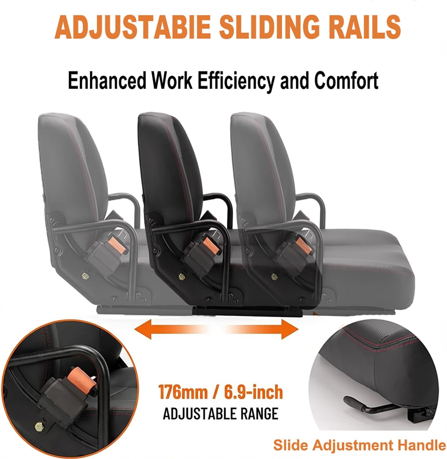 Thumbnail 6 de SEATIN Universal Forklift Seat: versatile tractor and heavy equipment seat with hip restraint and safety features