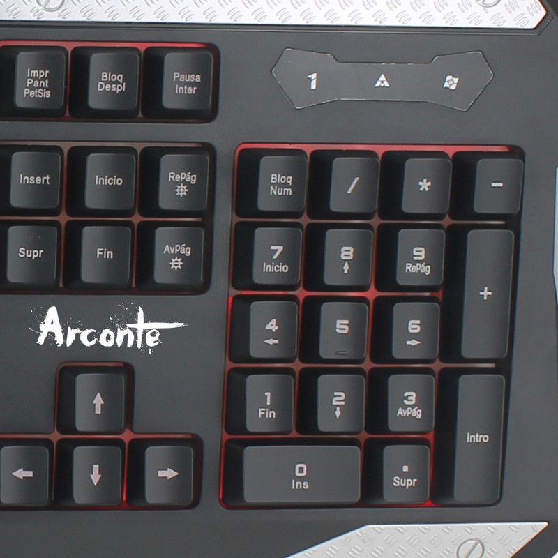 Detalle 2 de Talius Arconte teclado gaming de membrana retroiluminado con reposamuñecas