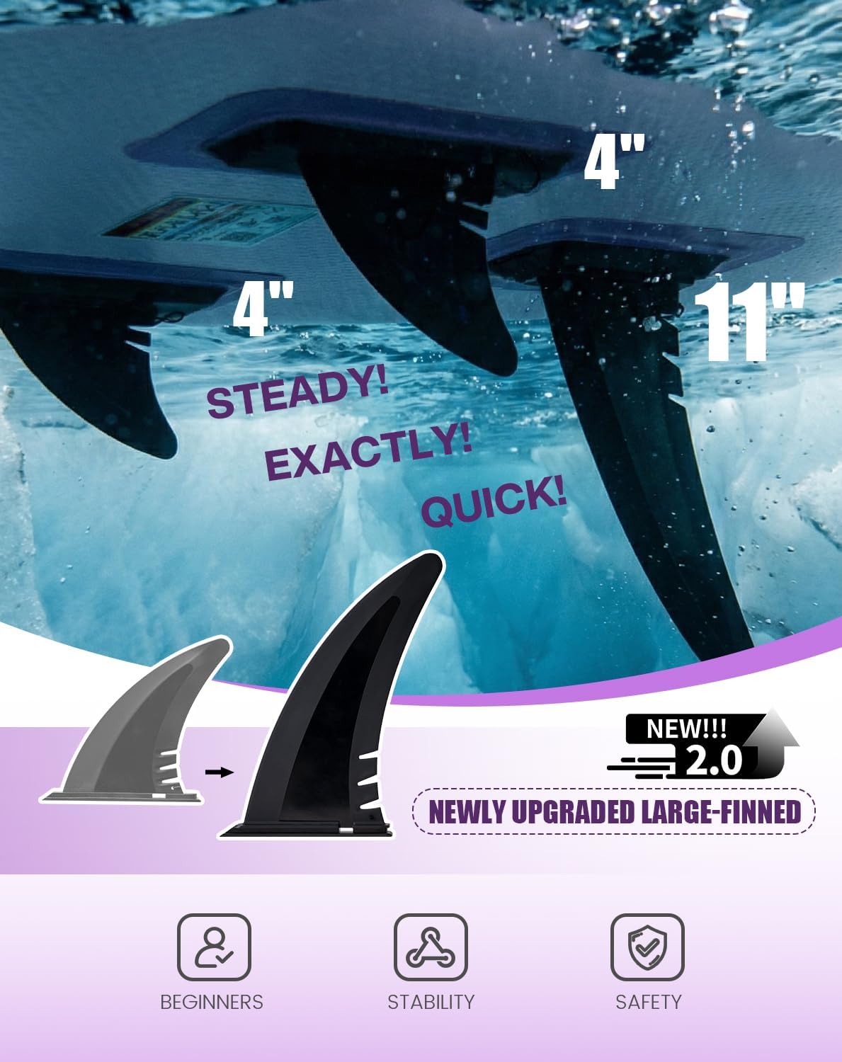 Detalle de Tuxedo Sailor 10'6"/11' Inflatable SUP with Accessories — Stable, Family‑Friendly Paddle Board
