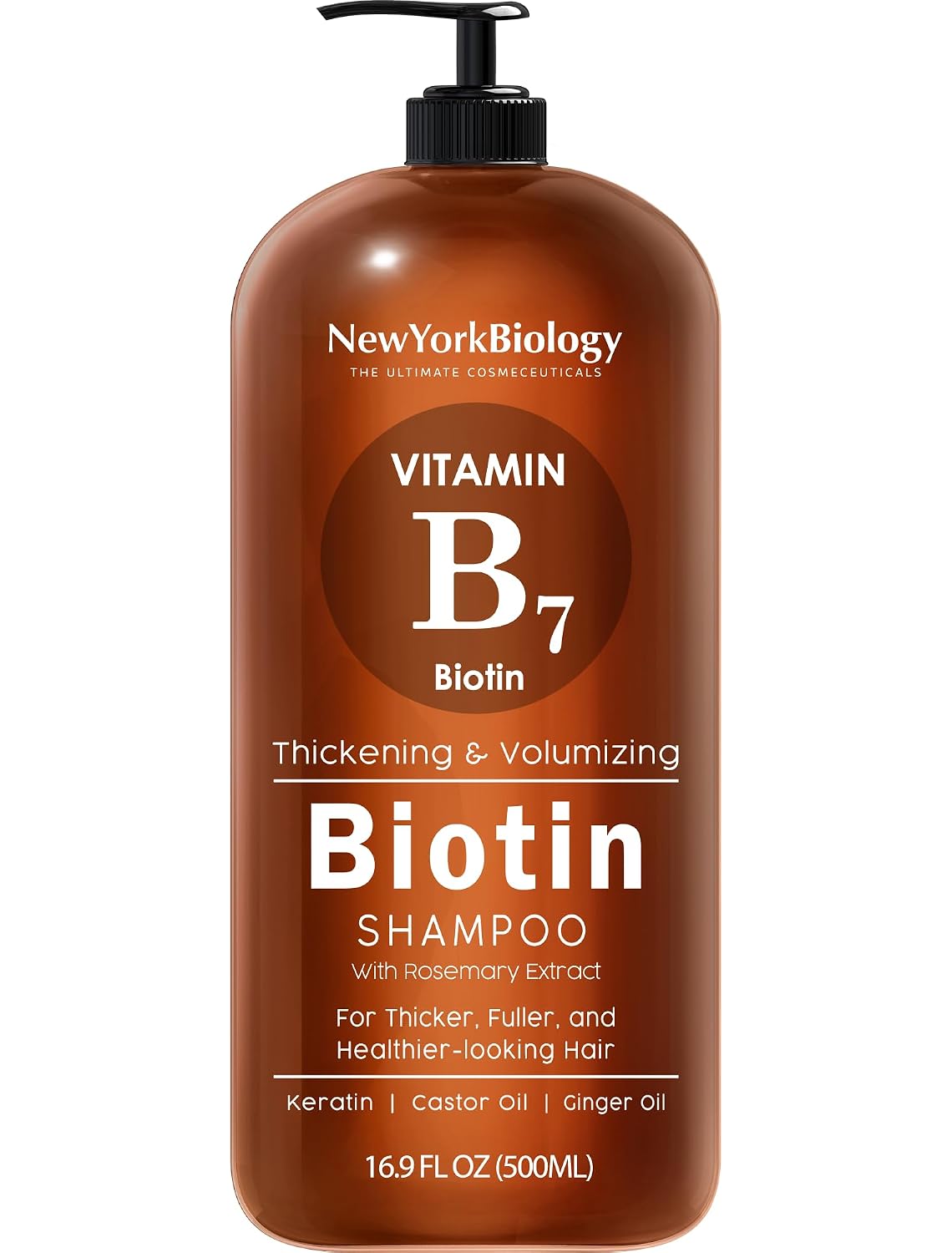 Detalle de New York Biology Biotin Shampoo, 16.9 Fl Oz for Dry and Thin Hair