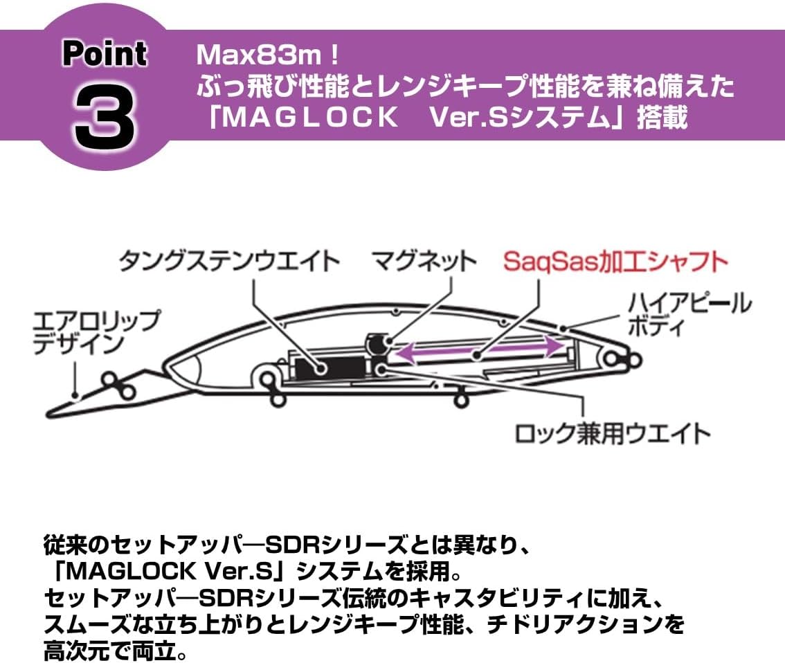 Detalle 1 de ダイワ SLZセットアッパーFB 125SDR 小沼スペシャル|125mmシンキングミノー、ファットボディと強波動