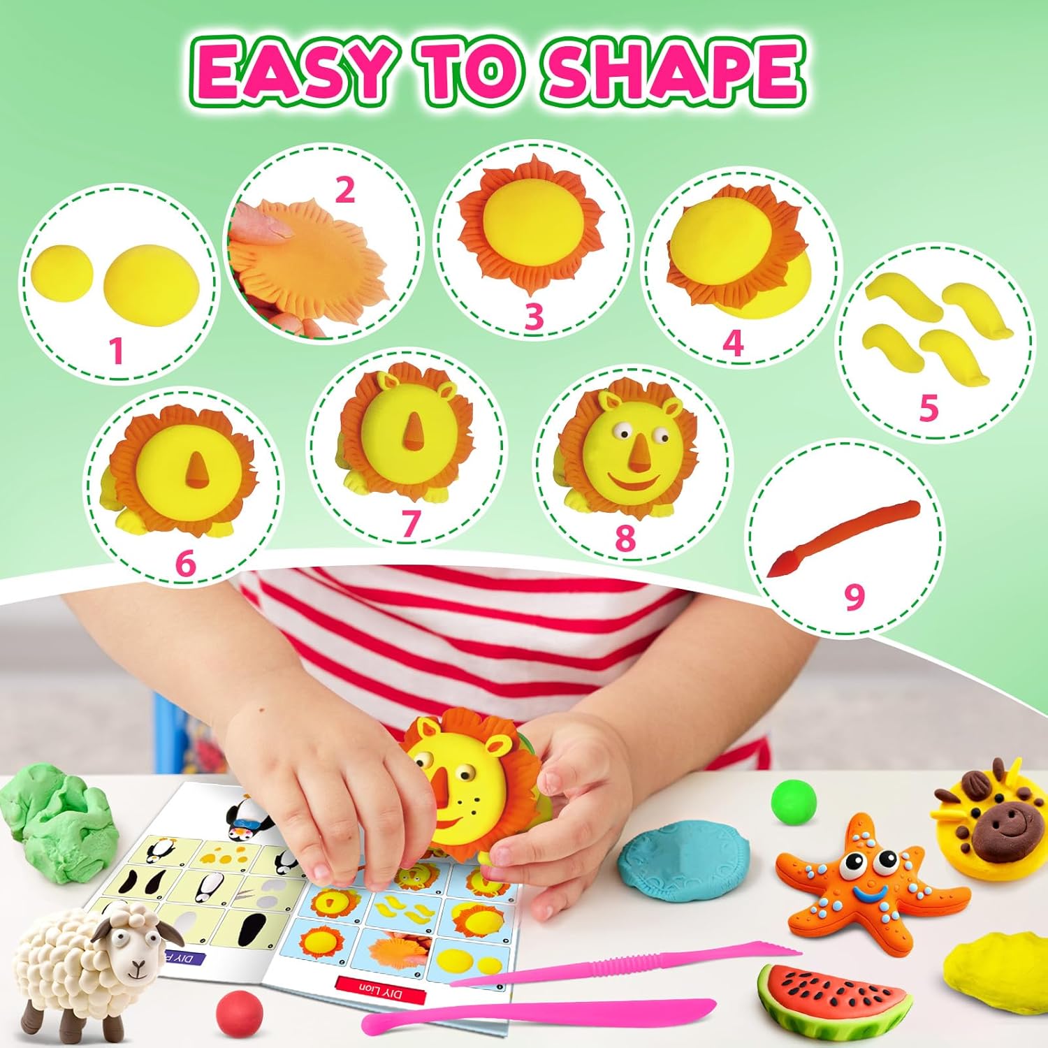 Thumbnail 3 de FAGNBED Air Dry Clay 76 Colori – Kit Modellabile Magic Clay con 5 Attrezzi per Scultura
