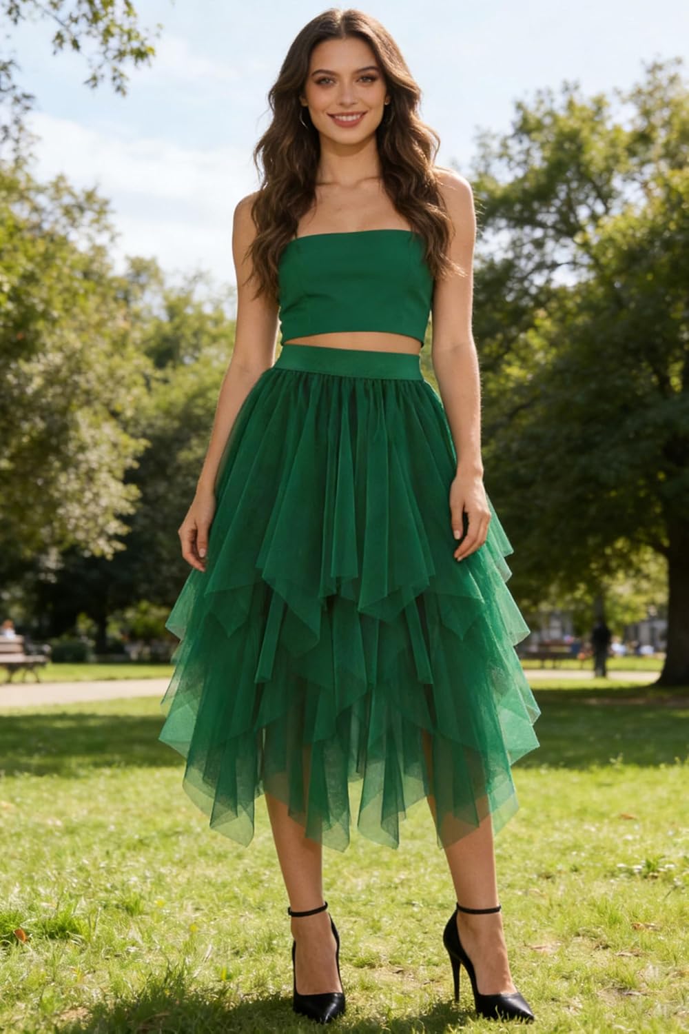 Detalle 2 de Dressever Unregelmäßiger Tüllrock A‑Linie 1 Schicht 🎀