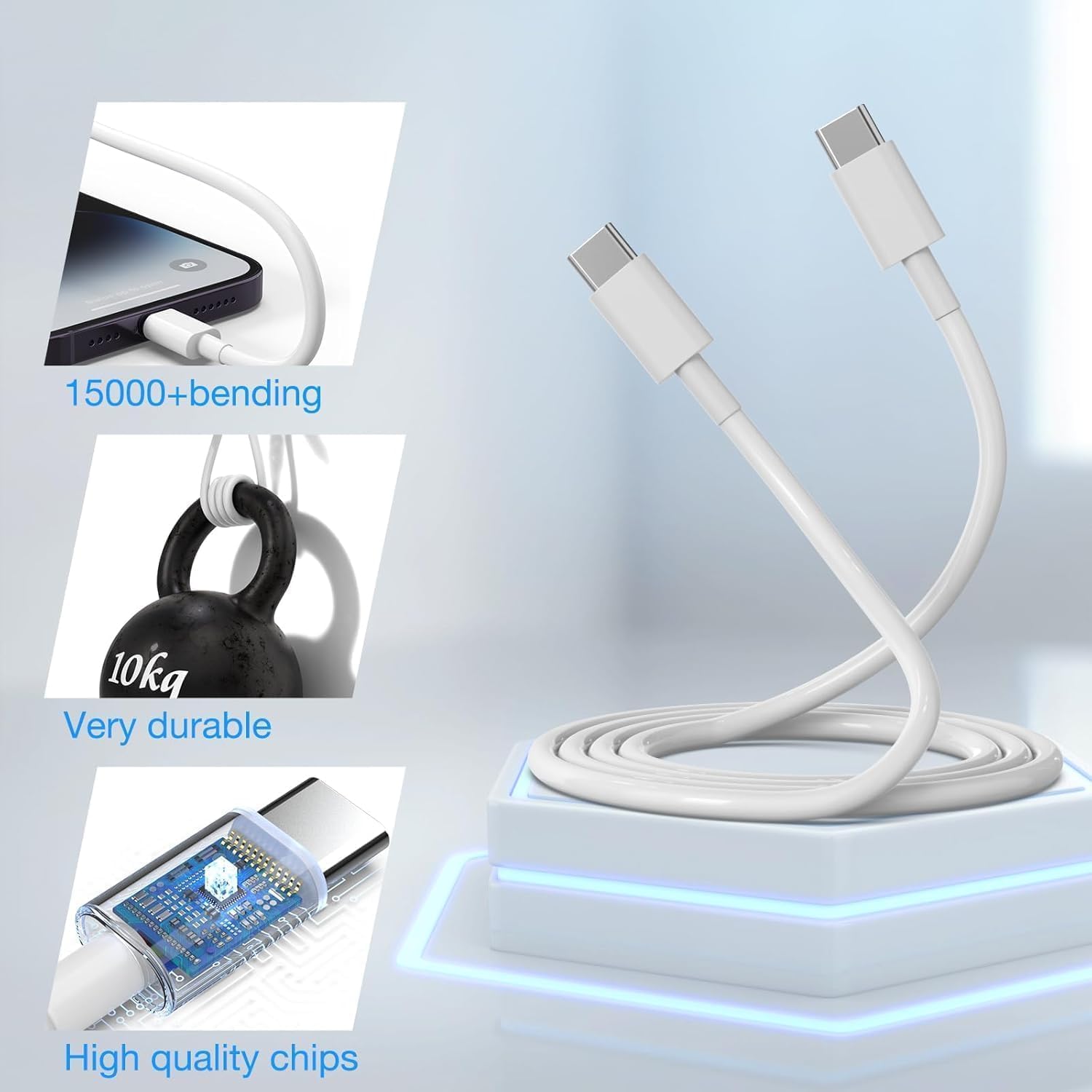 Detalle 2 de iPhone Charger Fast Charge USB‑C 1m Lightning cable