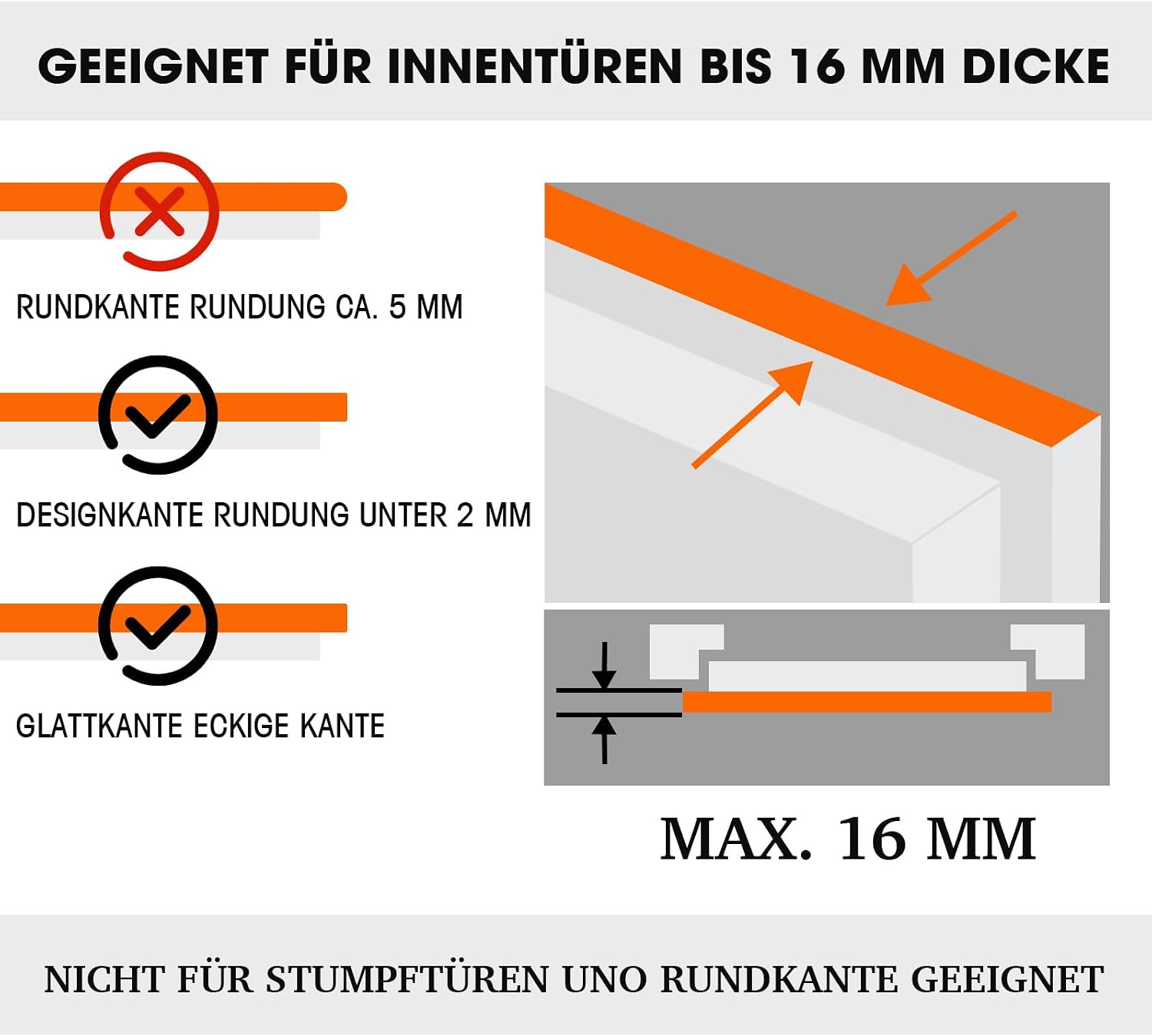 Detalle de MARIE Türschließer ohne Bohren „MARIE“ – automatischer Ganzmetall-Minitürschließer für leichte Innentüren (silber)