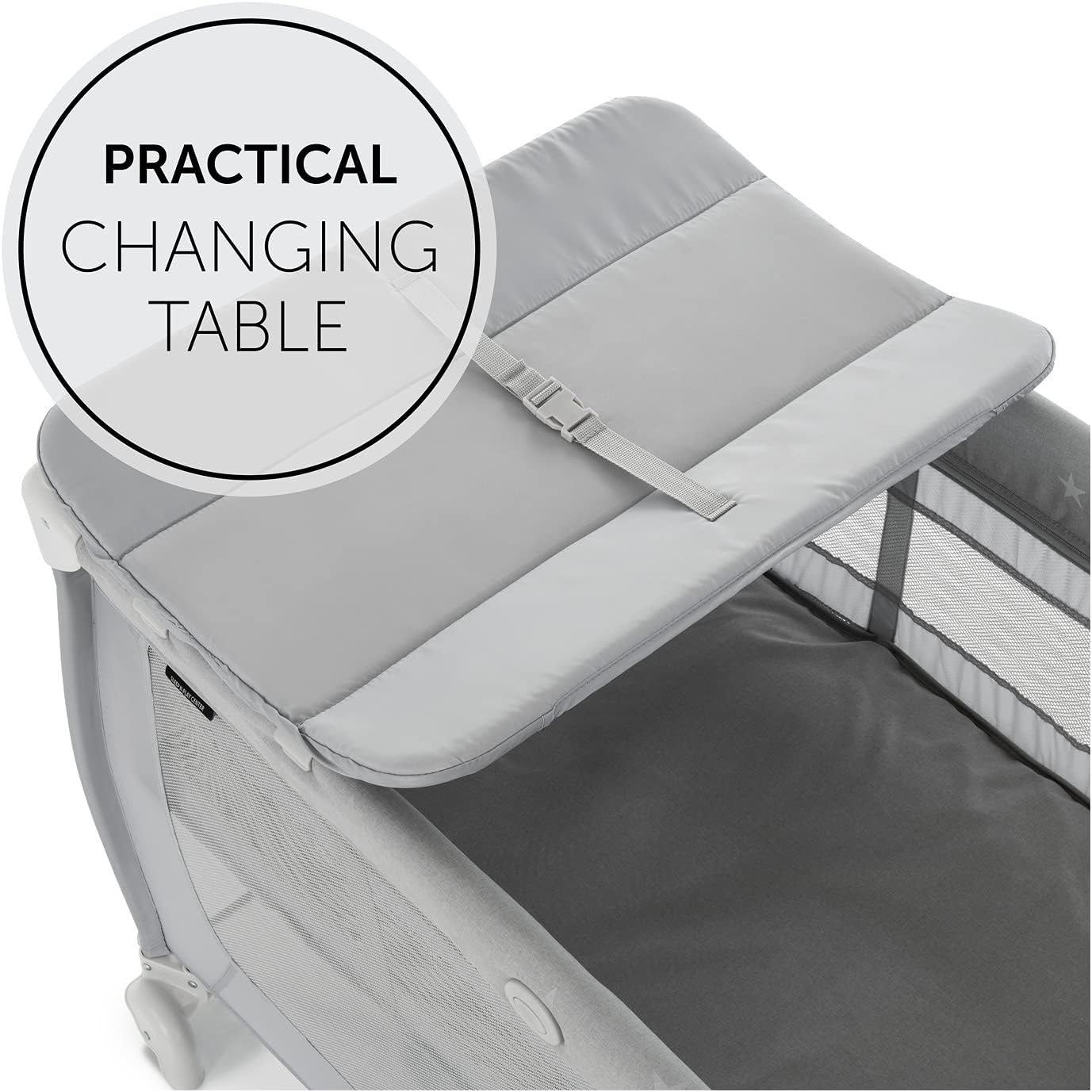 Detalle 2 de hauck Sleep N Play Center, Stars: Travel Cot Set with Changing Mat and Hatch