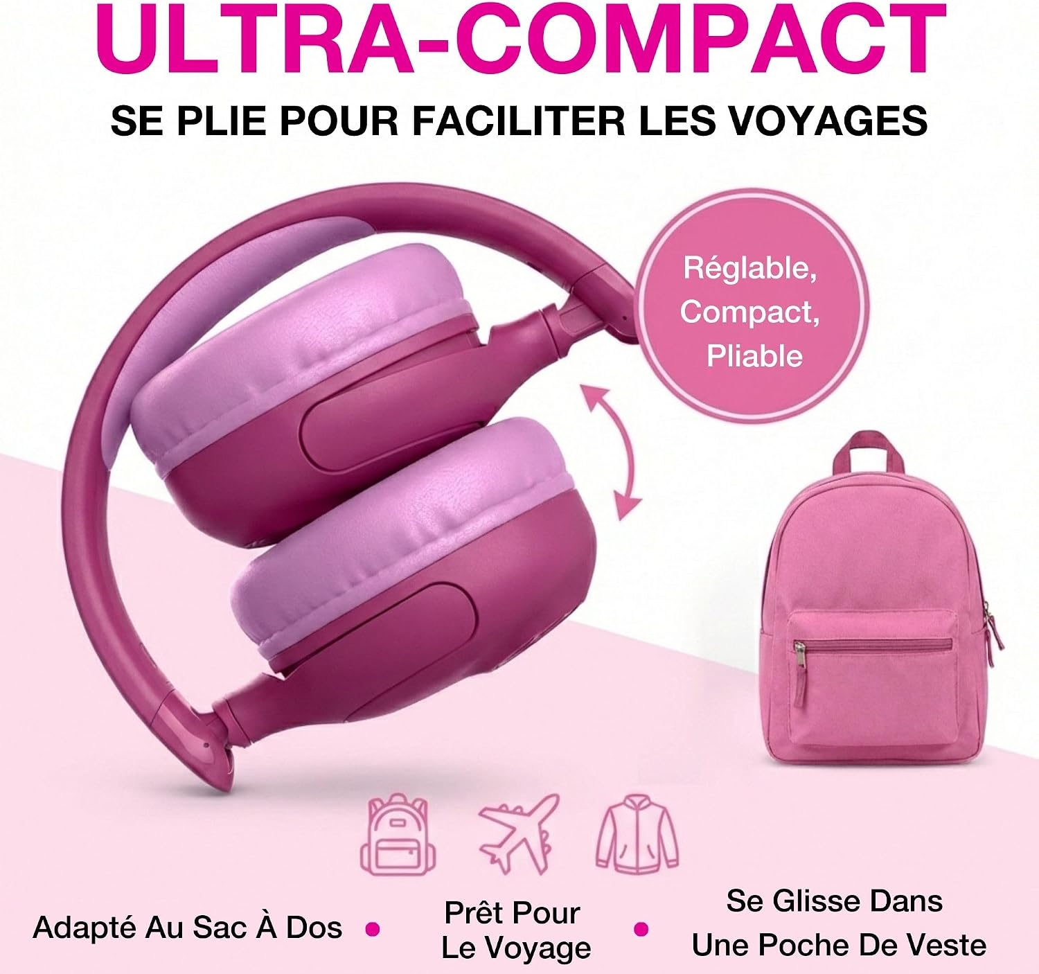 Thumbnail 5 de JLab JBuddies Pop Casque Enfant Rose