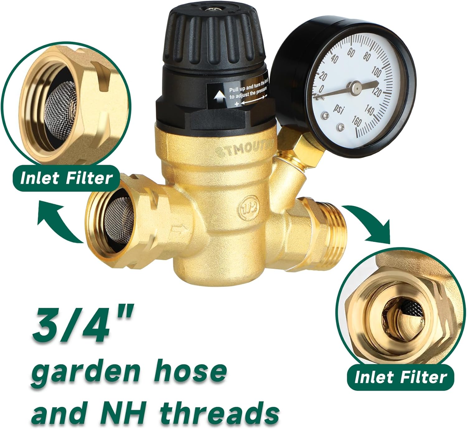 Thumbnail 4 de STMOUTUO RV Water Pressure Regulator 45 PSI