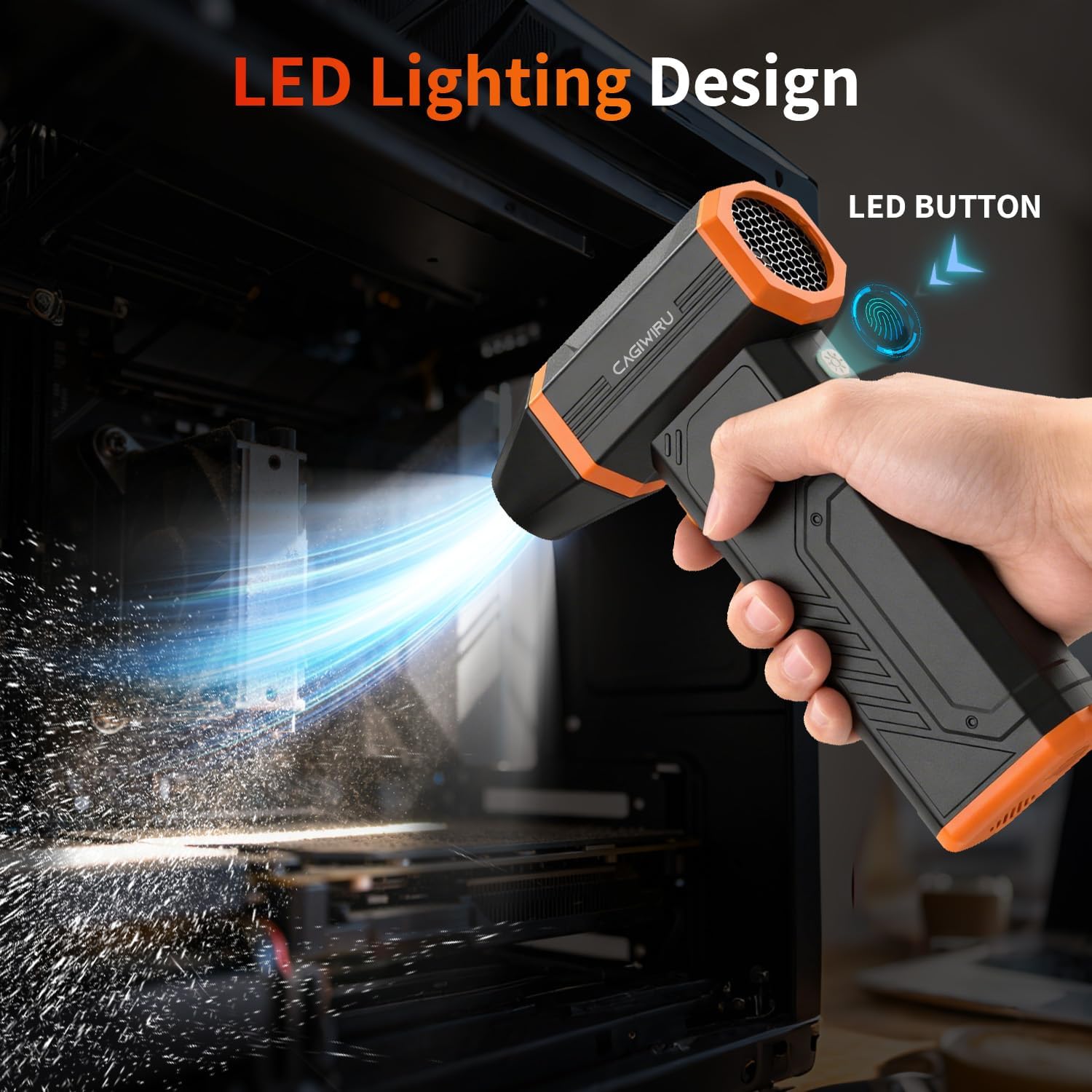 Detalle 2 de CAGIWIRU W15 Cordless Air Duster, 110,000 RPM Brushless Motor, 3 Speeds