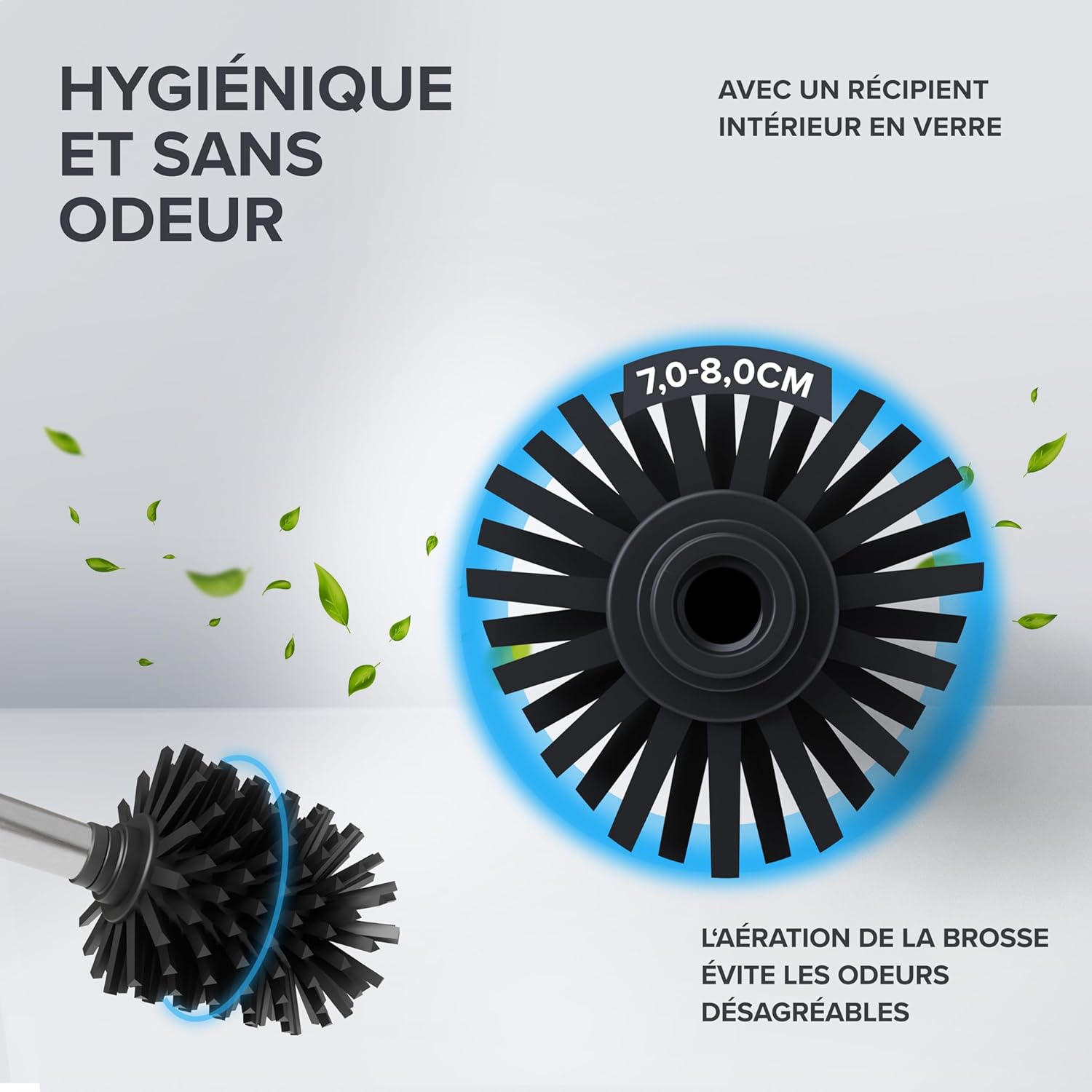 Thumbnail 4 de Lot de 2 brosses de Rechange Vesborg – Manche INOX et tête silicone noire