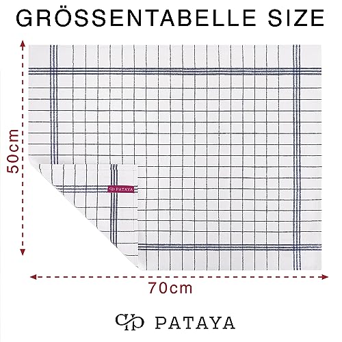 Detalle 2 de Pataya Torchons de Cuisine – Lot de 10 Torchons Vaisselle Bleu 50x70 cm, 100% Coton, certifiés Öko-Tex, super absorbants