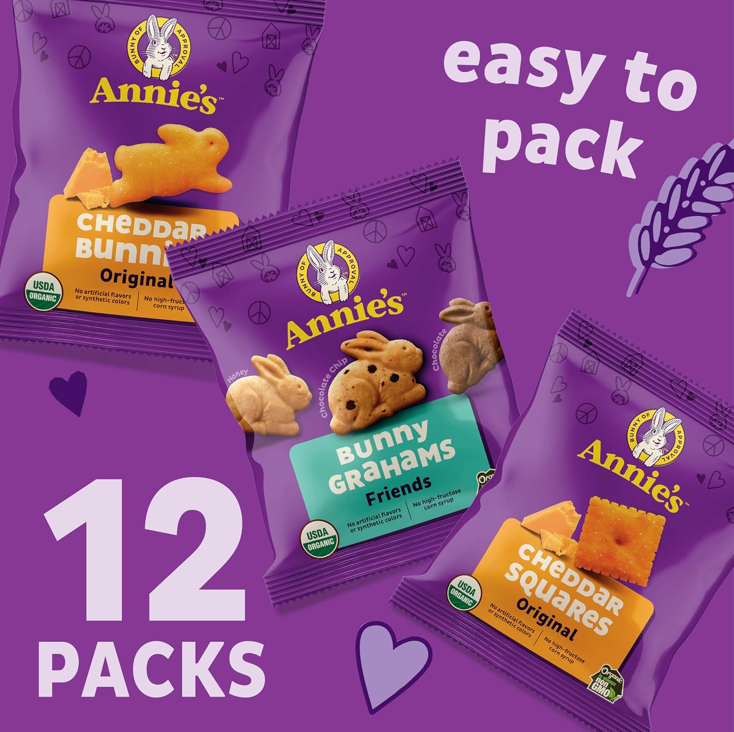 Detalle de Annie's 180 Organic Snack Variety Pack, 12 Pouches, 11 oz