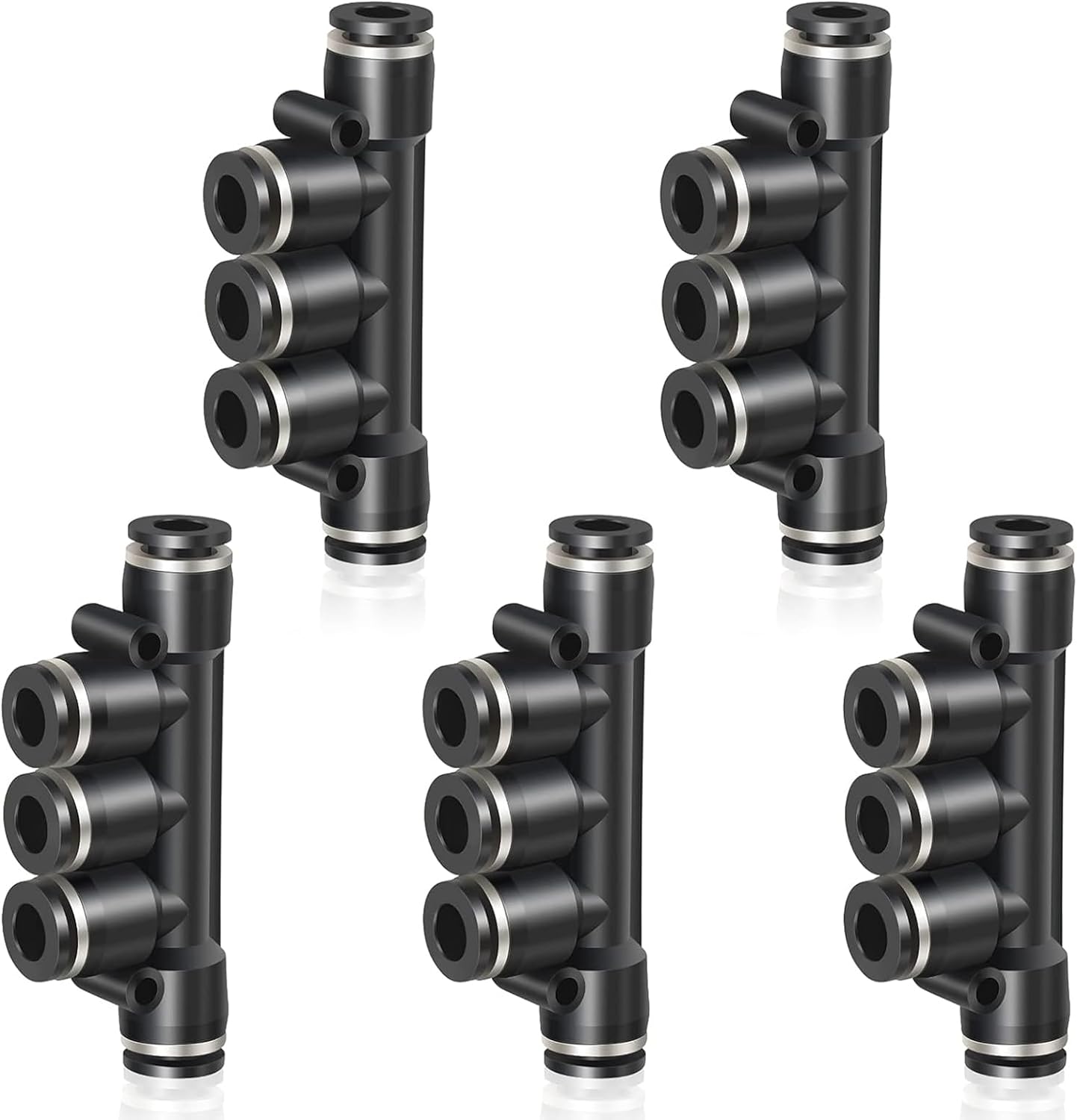 Thumbnail 6 de TAILONZ Pneumatic 6mm Straight Push Connectors (5 Pieces) – 6‑Way Plastic Air Line Fittings