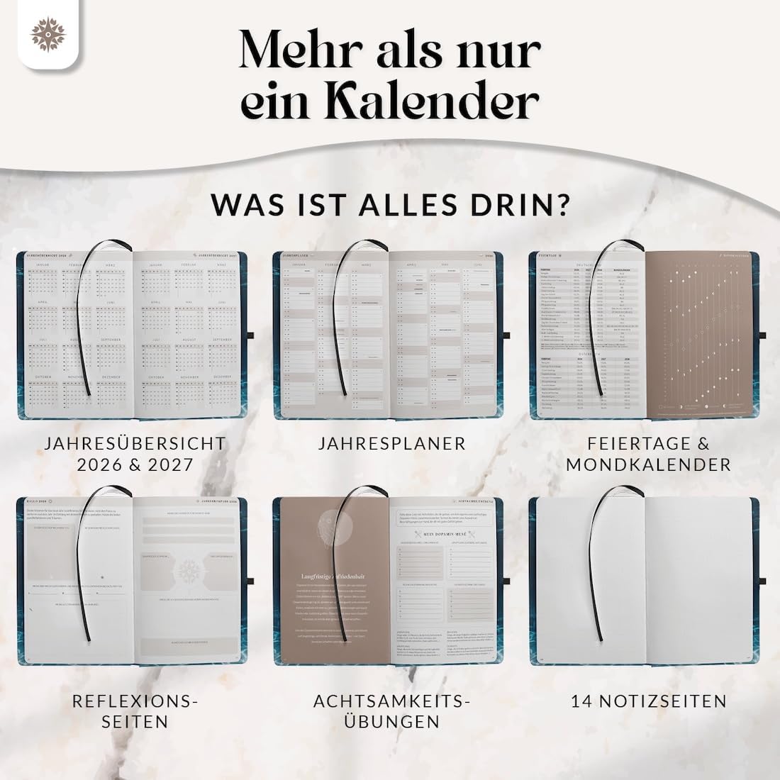 Thumbnail 4 de Lebenskompass AQUA Kalender 2026 A5 Wochenplaner 📅