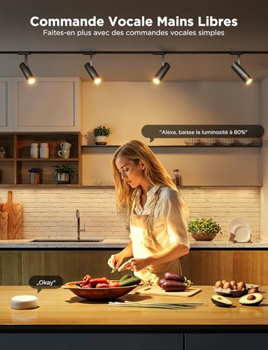 Detalle de Govee Ampoule Connectée WiFi GU10 RGBWW avec Matter — 4 Pack, 400LM, 16 M couleurs, synchronisation musique
