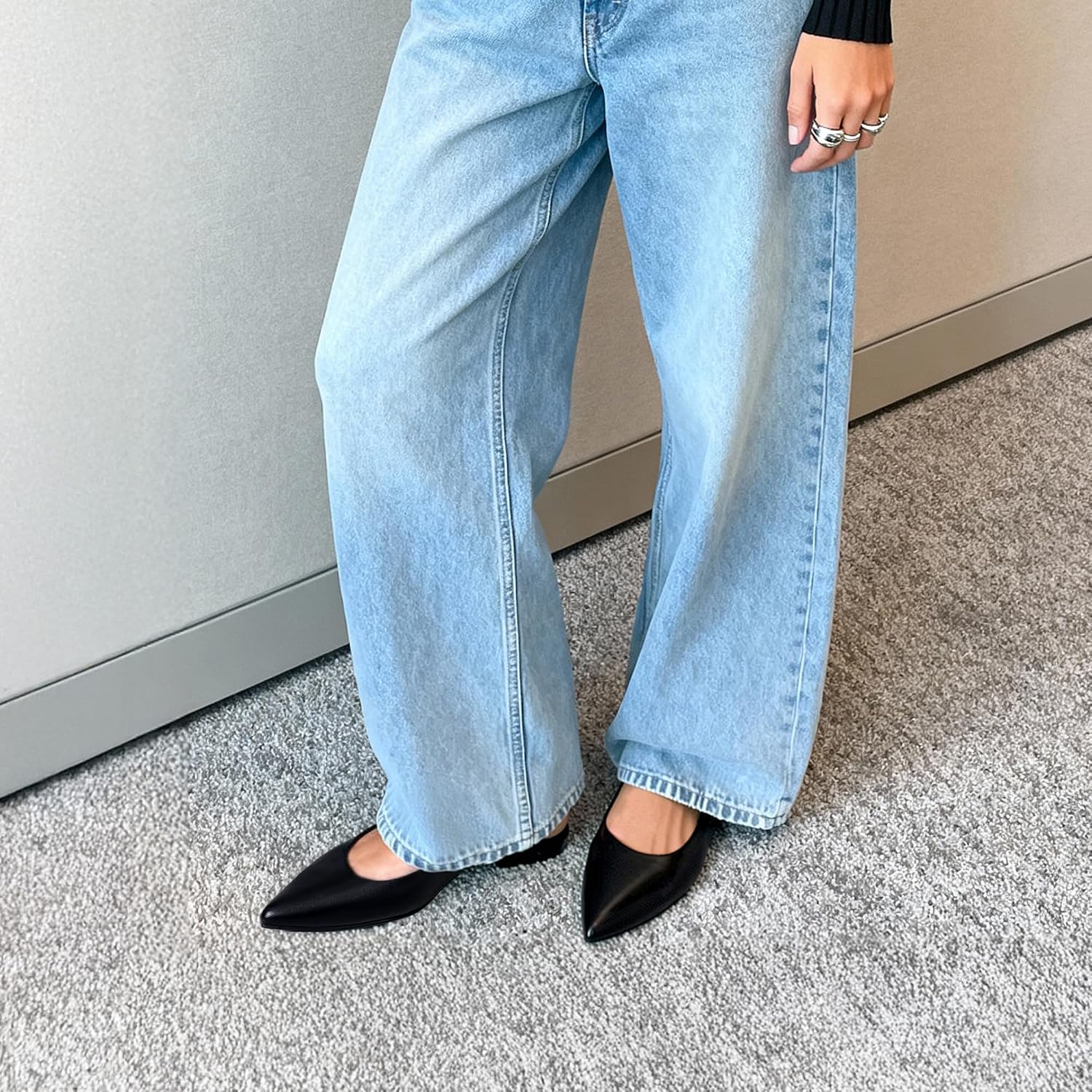 Detalle de DREAM PAIRS Slingback Flats with Buckle Strap