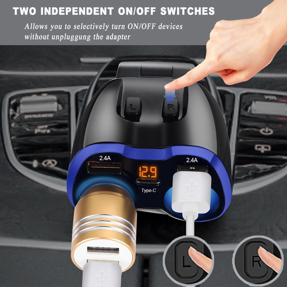 Thumbnail 5 de Car Charger 120W with Dual USB and Type‑C 🔌