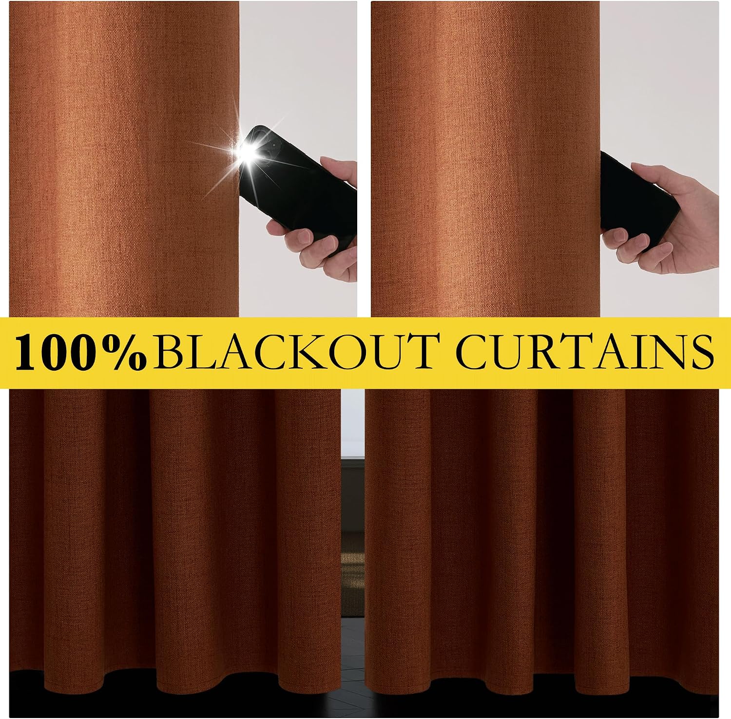 Detalle 2 de NICETOWN Linen Blackout Curtains 52" x 84