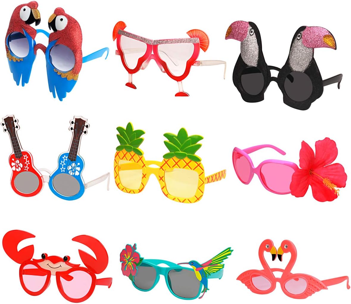 Detalle de Ocean Line Luau Party Sunglasses — 9 Pairs, Fun Hawaiian Glasses for Beach & Kids Parties