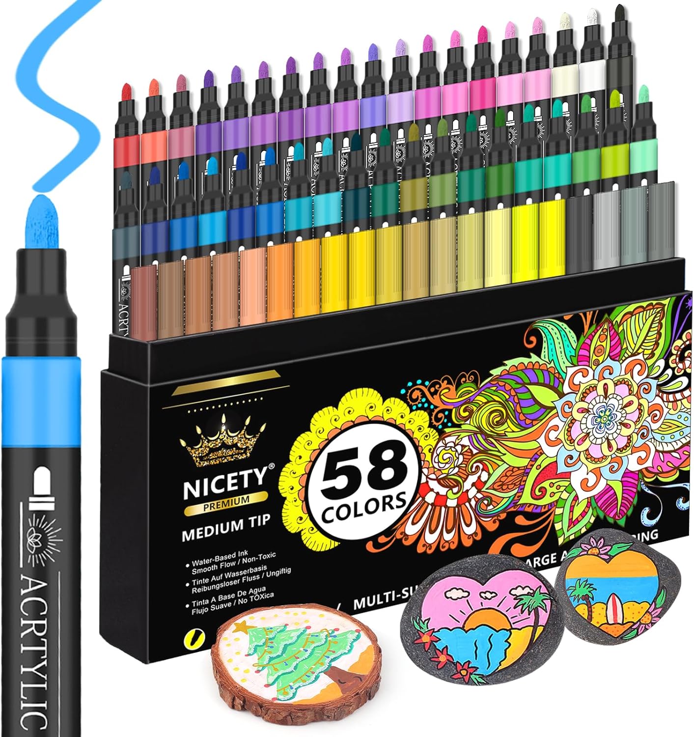 NICETY 58 Colours 3mm acrylic paint pens 🎨