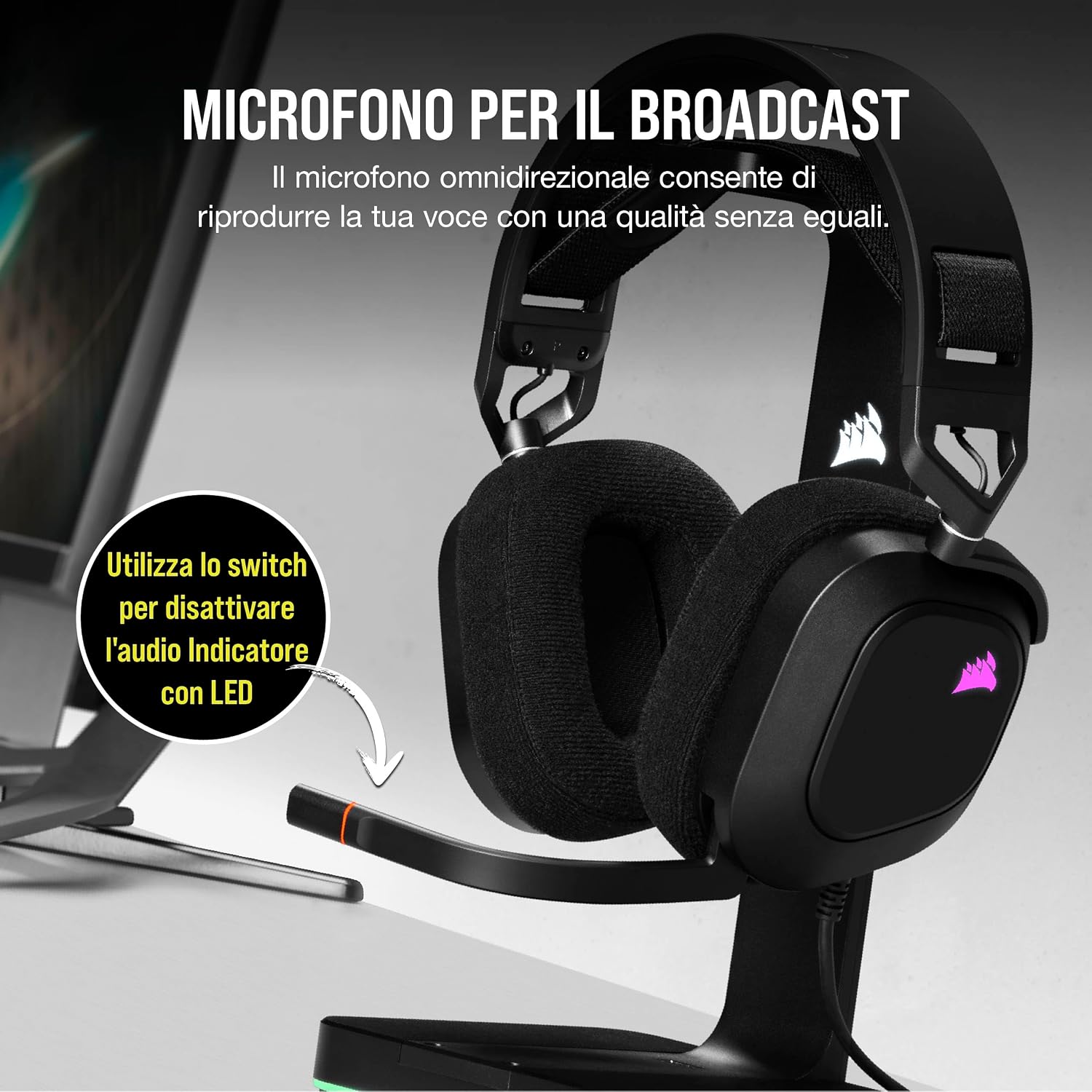 Thumbnail 2 de Corsair HS80 RGB USB cuffie gaming