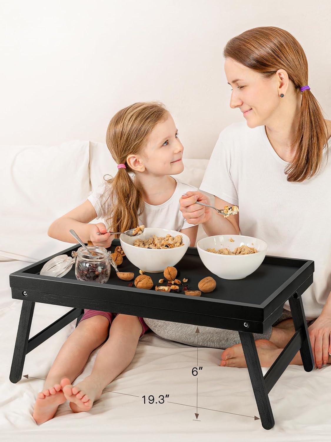 Detalle 2 de Pipishell PIFBTB Bed Tray Table, Black Bamboo with Folding Legs