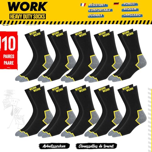 Thumbnail 1 de SOXCO WORK Socks (10 pares) para trabajo: calcetines hombre 39-42 con amortiguación y control de humedad