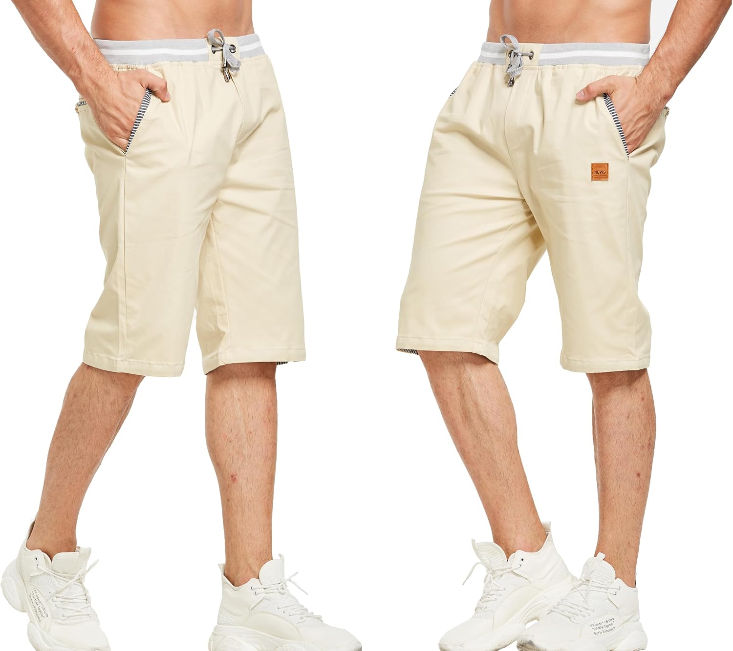 Detalle de HCSS Men's Casual Summer Chino Shorts with Elastic Waist: Practical Everyday Everydaywear