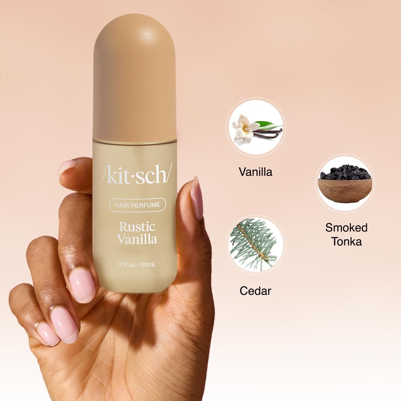 Detalle 2 de Kitsch Rustic Vanilla Hair Perfume, Hair & Body Mist, 50 mL