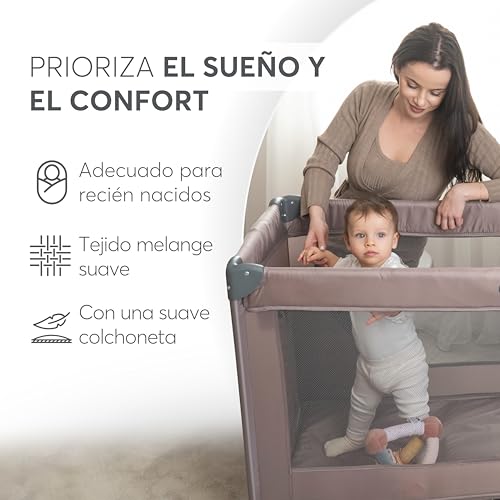 Detalle de KikkaBoo Cuna de Viaje SO Gifted 2026 – Cuna Bebe 120x60 cm hasta 15 kg, parque plegable y ligero