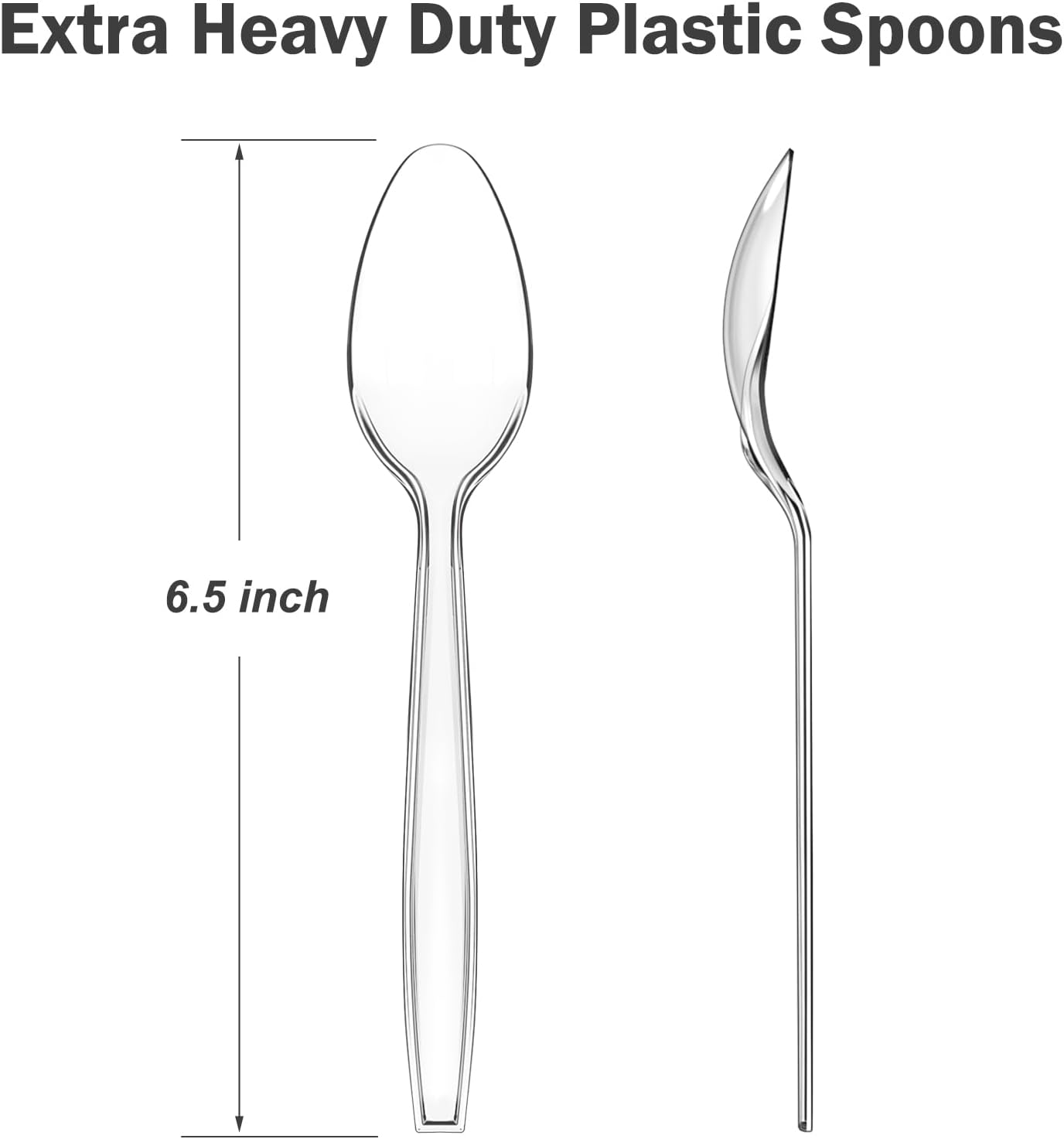 Detalle 2 de Dealusy 360 Count Clear Plastic Spoons 360 pcs 🍽