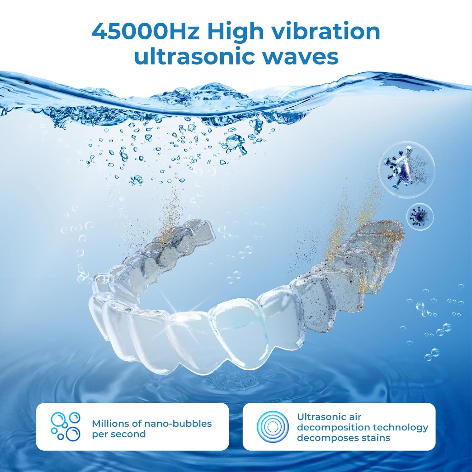 Thumbnail 1 de Wazhel Ultrasonic 45kHz Retainer Cleaner 🦷