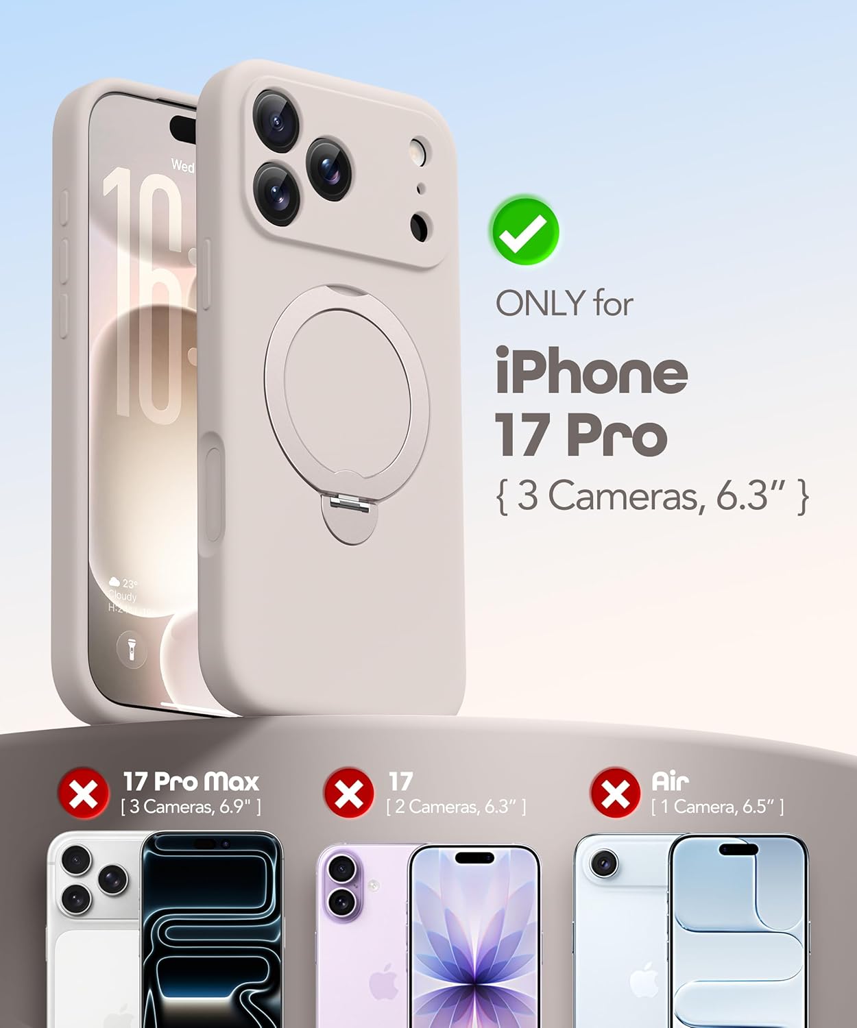 Thumbnail 1 de GolbinBox for iPhone 17 Pro Case with 360° Spin Magnetic Stand (MagSafe Compatible, Full Camera Protection)